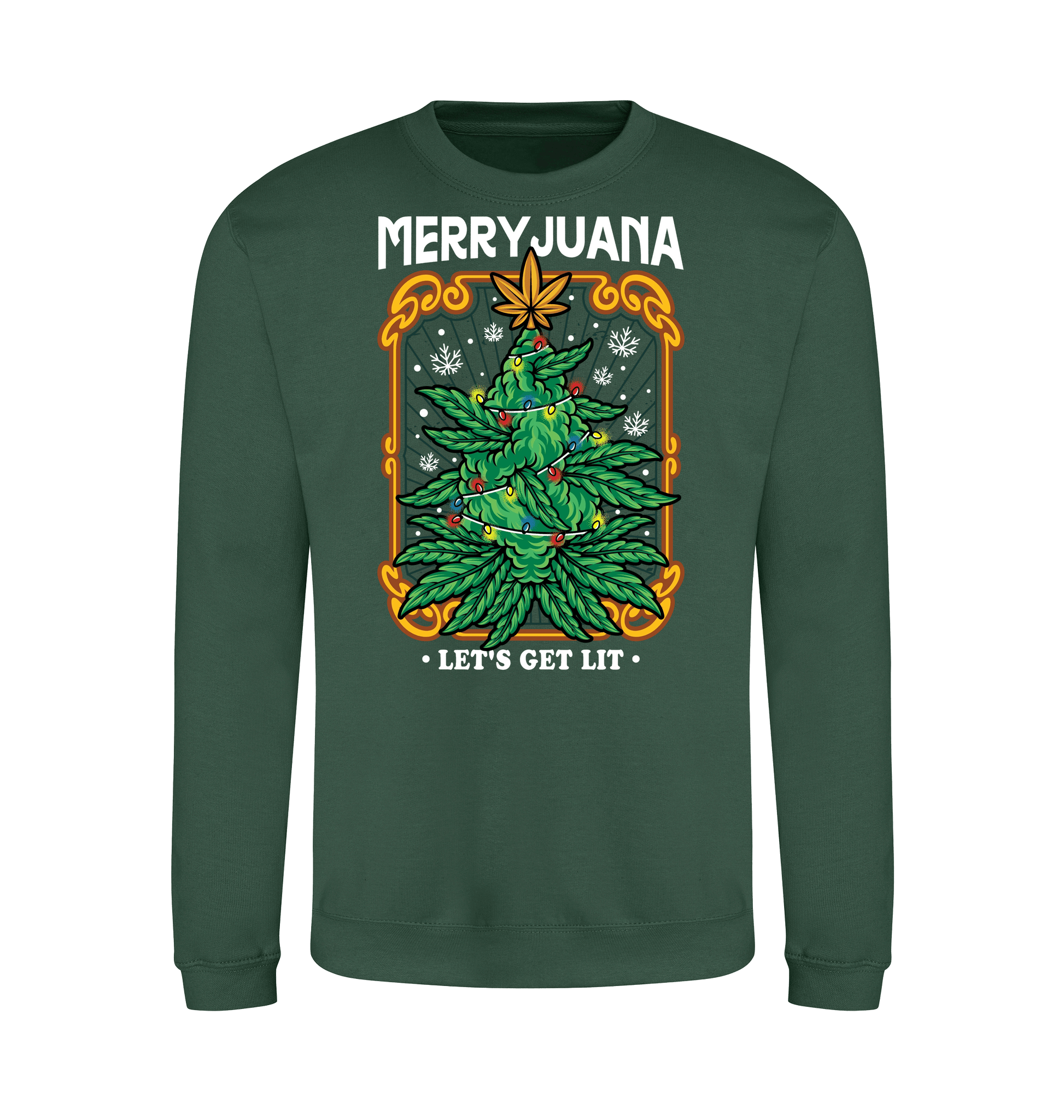 Bottle Green Printed Sweater Front