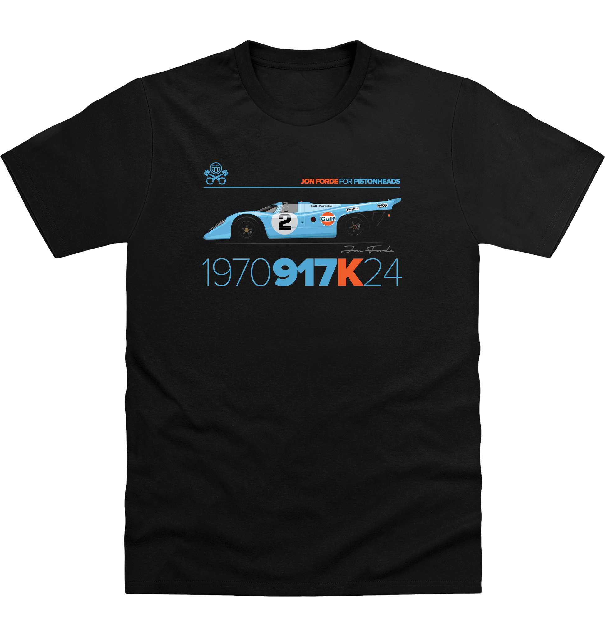 Deep Black Printed T-shirt Front