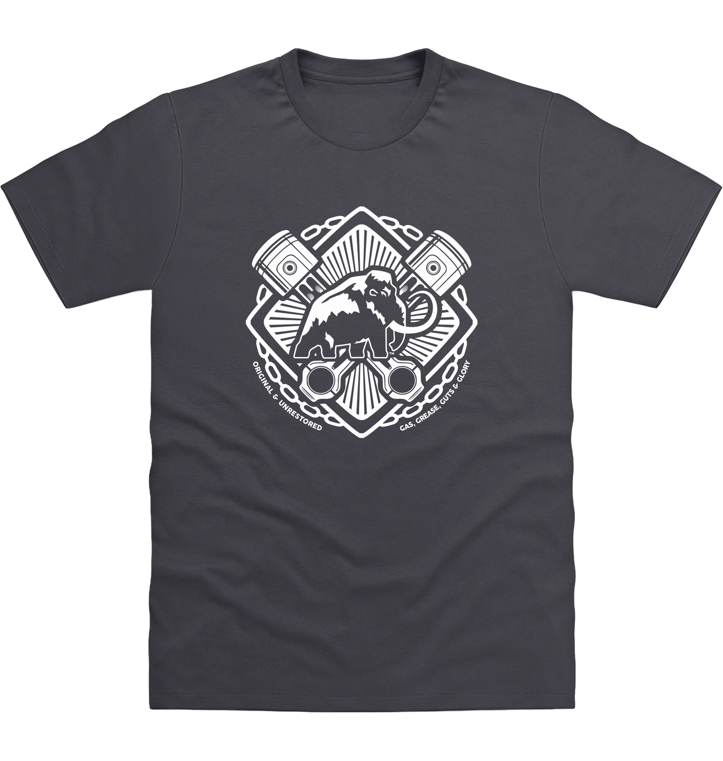 Solid Charcoal Printed T-shirt Front