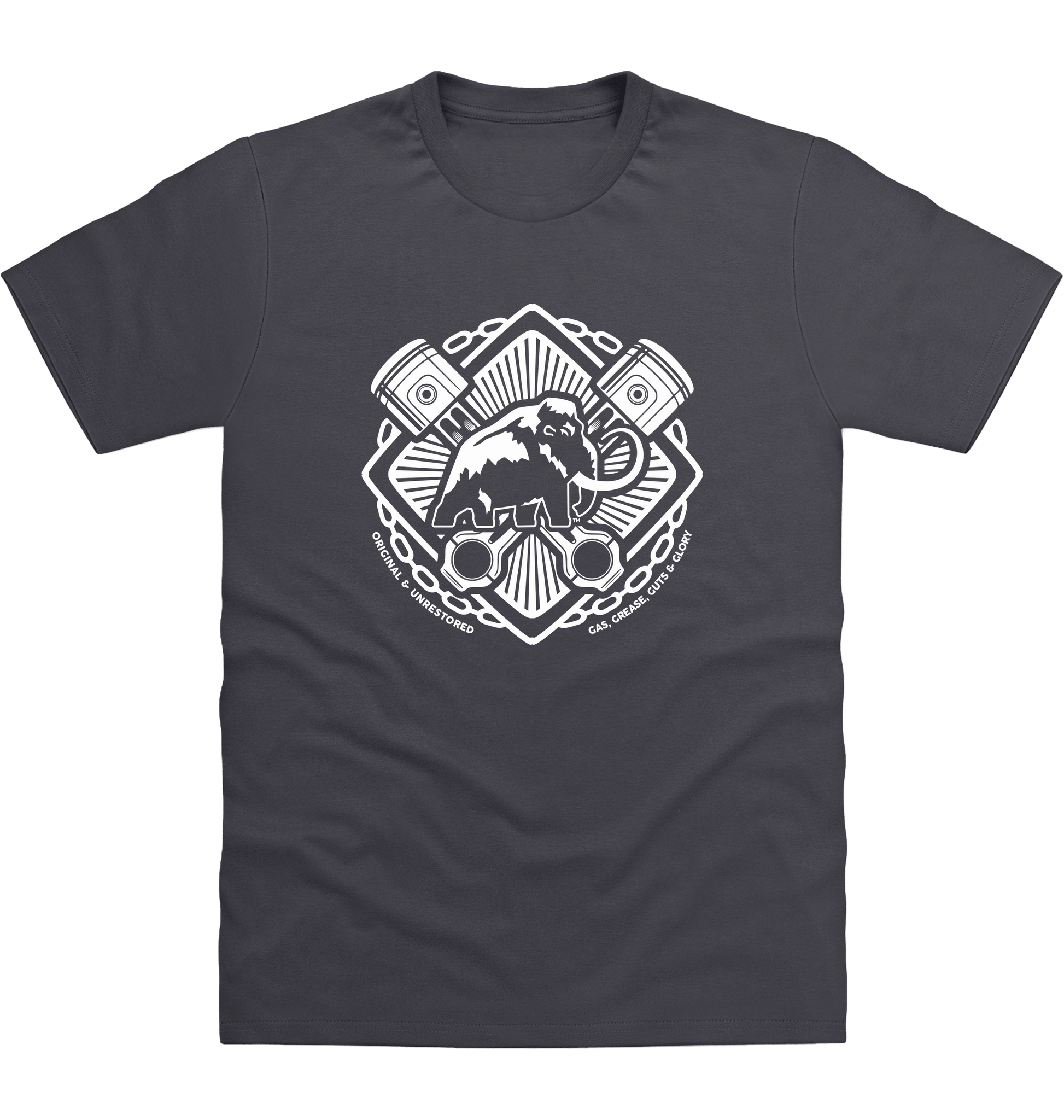 Solid Charcoal Printed T-shirt Front