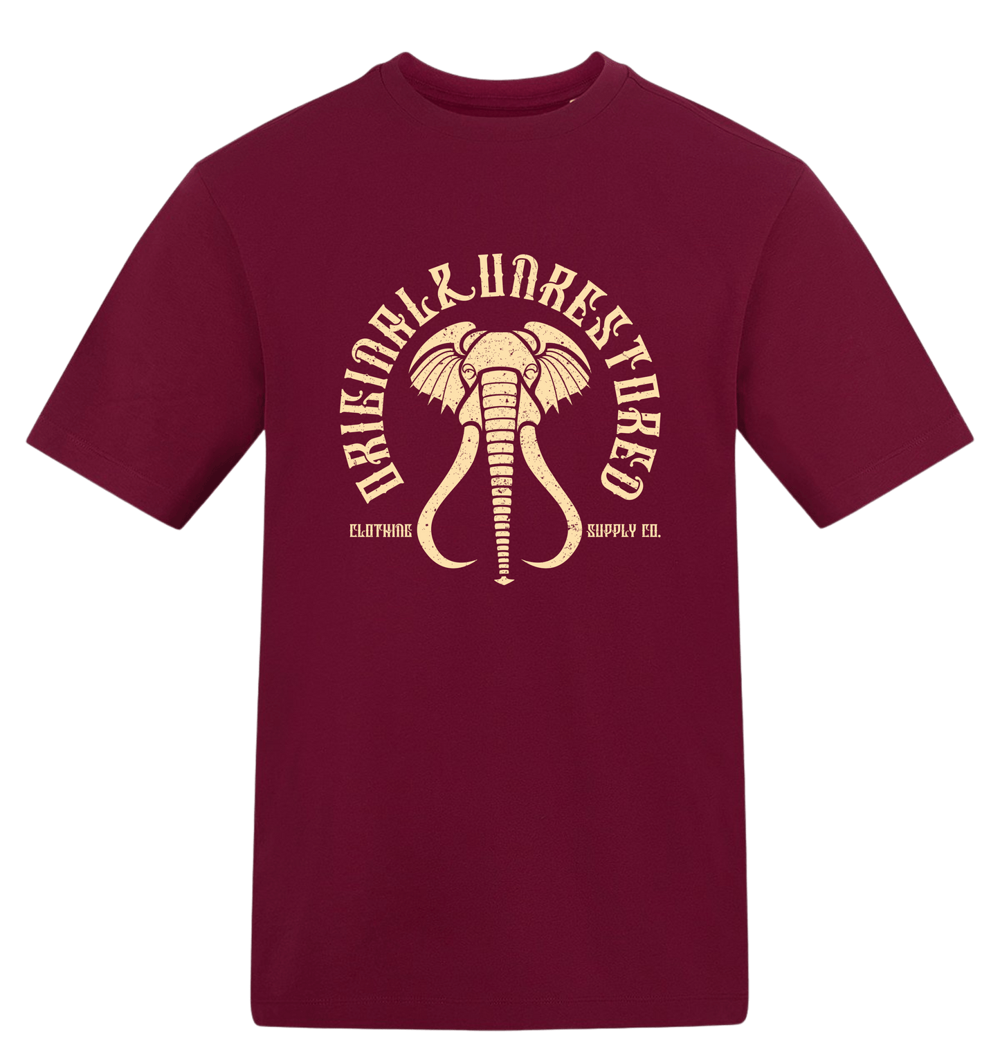 Burgundy Printed T-shirt Front