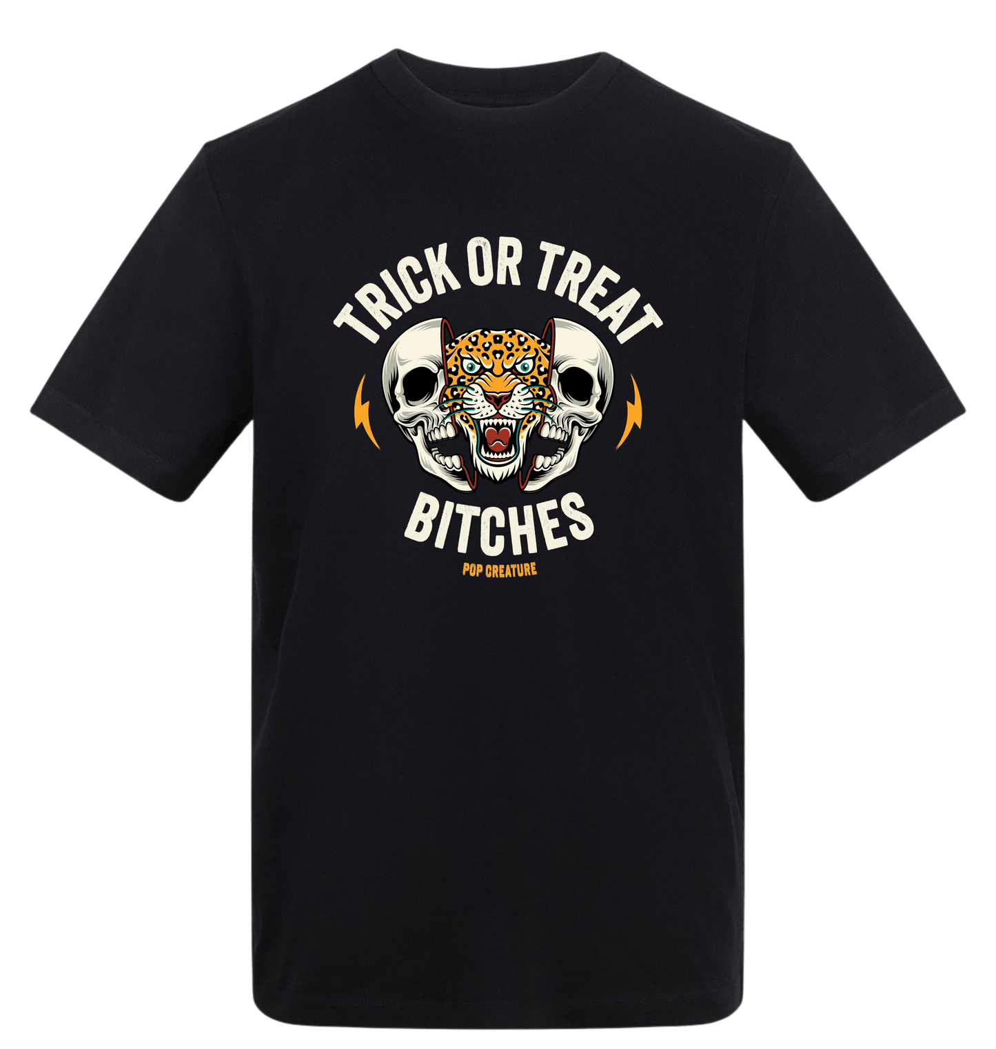 Deep Black Printed T-shirt Front