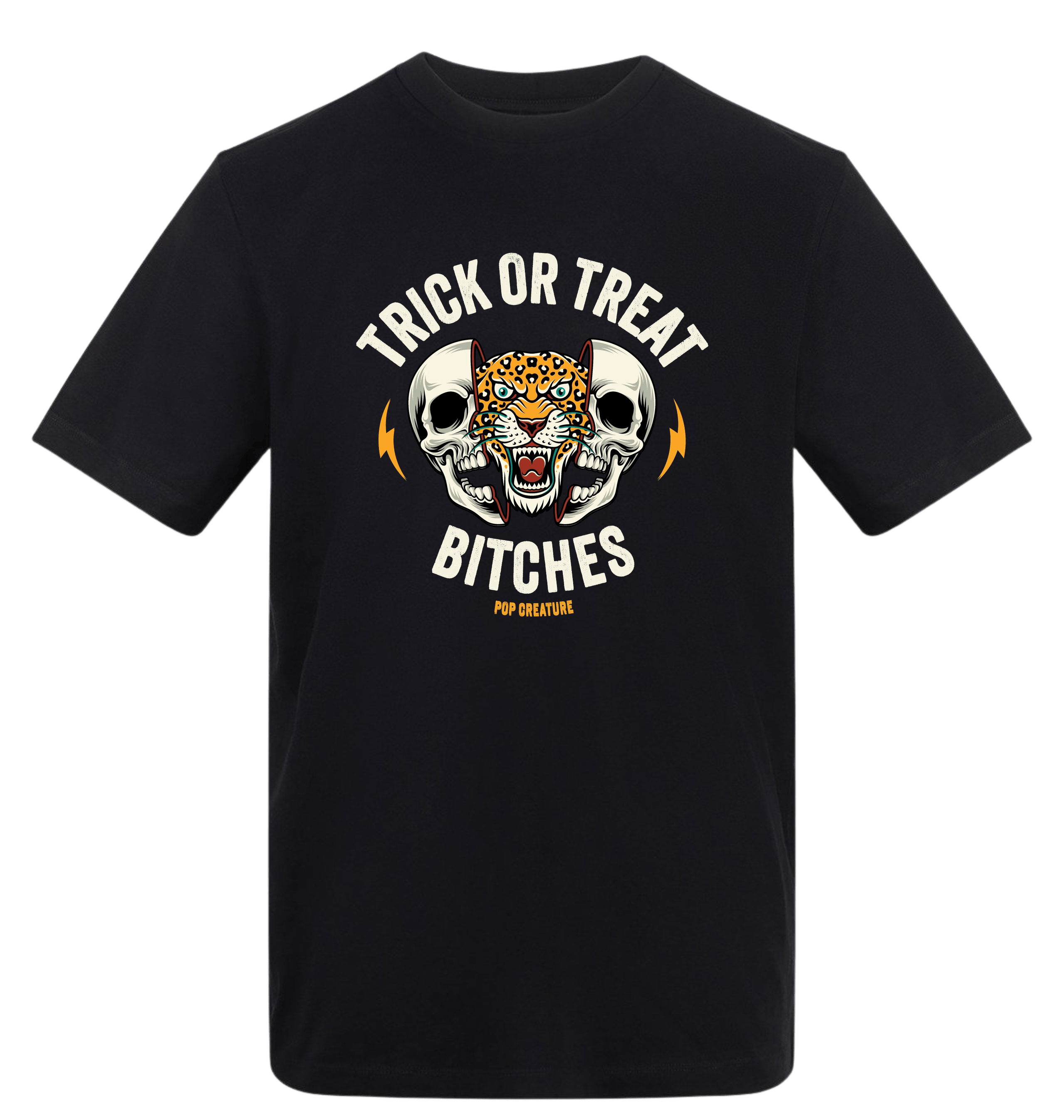 Deep Black Printed T-shirt Front