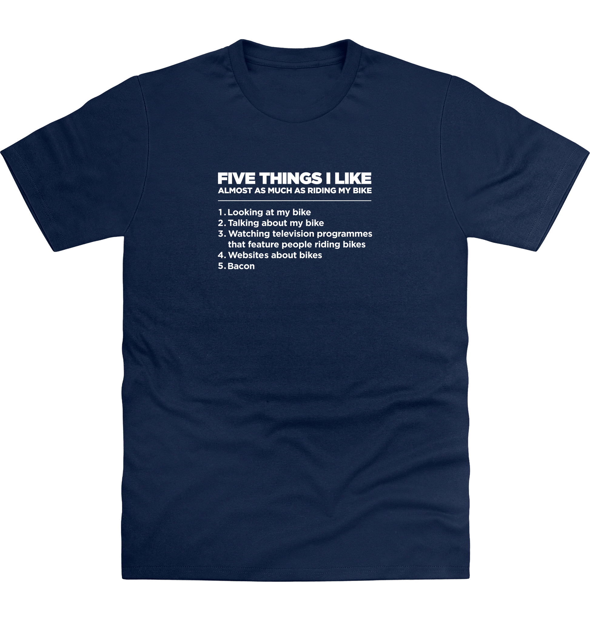 New French Navy Printed T-shirt Front