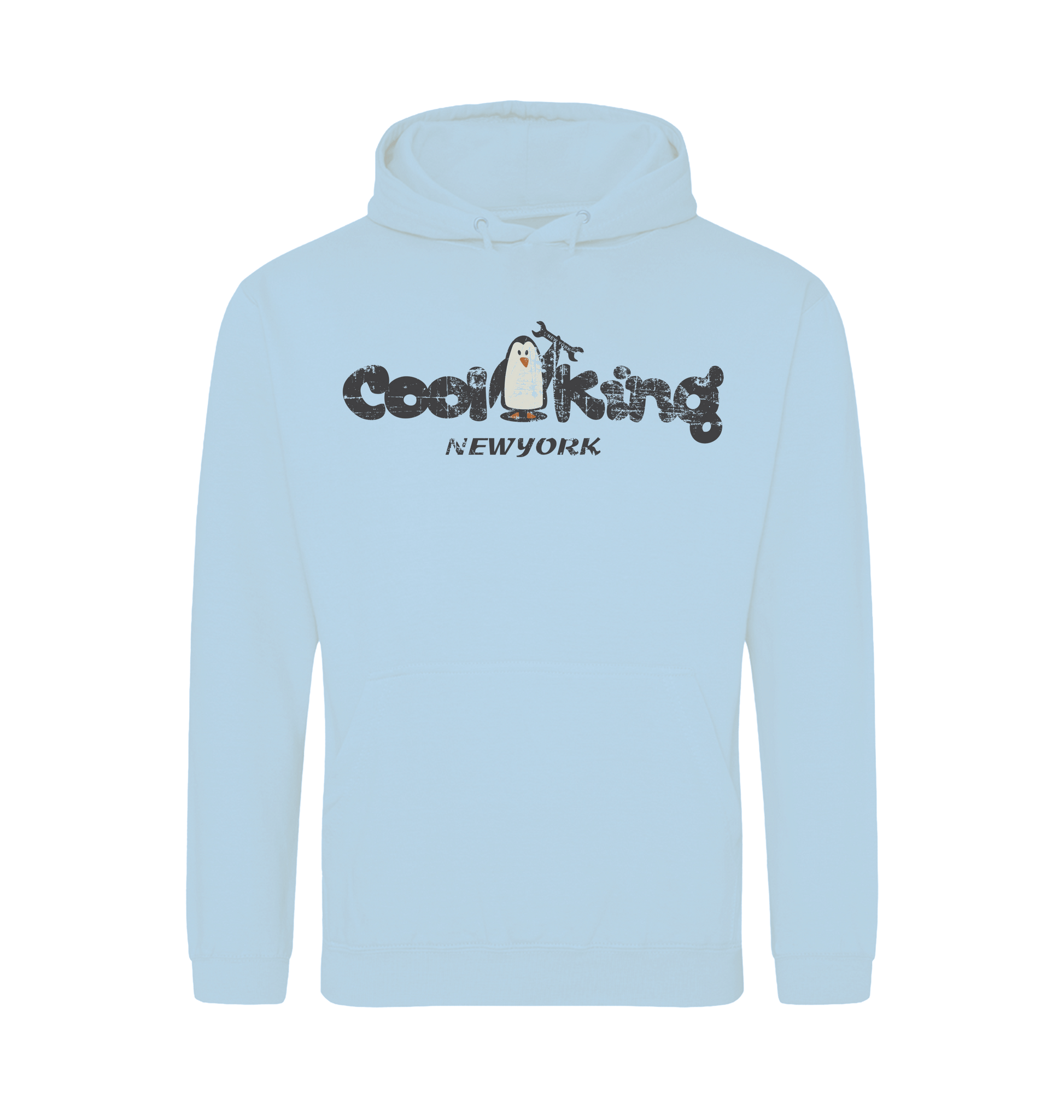 Sky Blue Printed Hoody Front