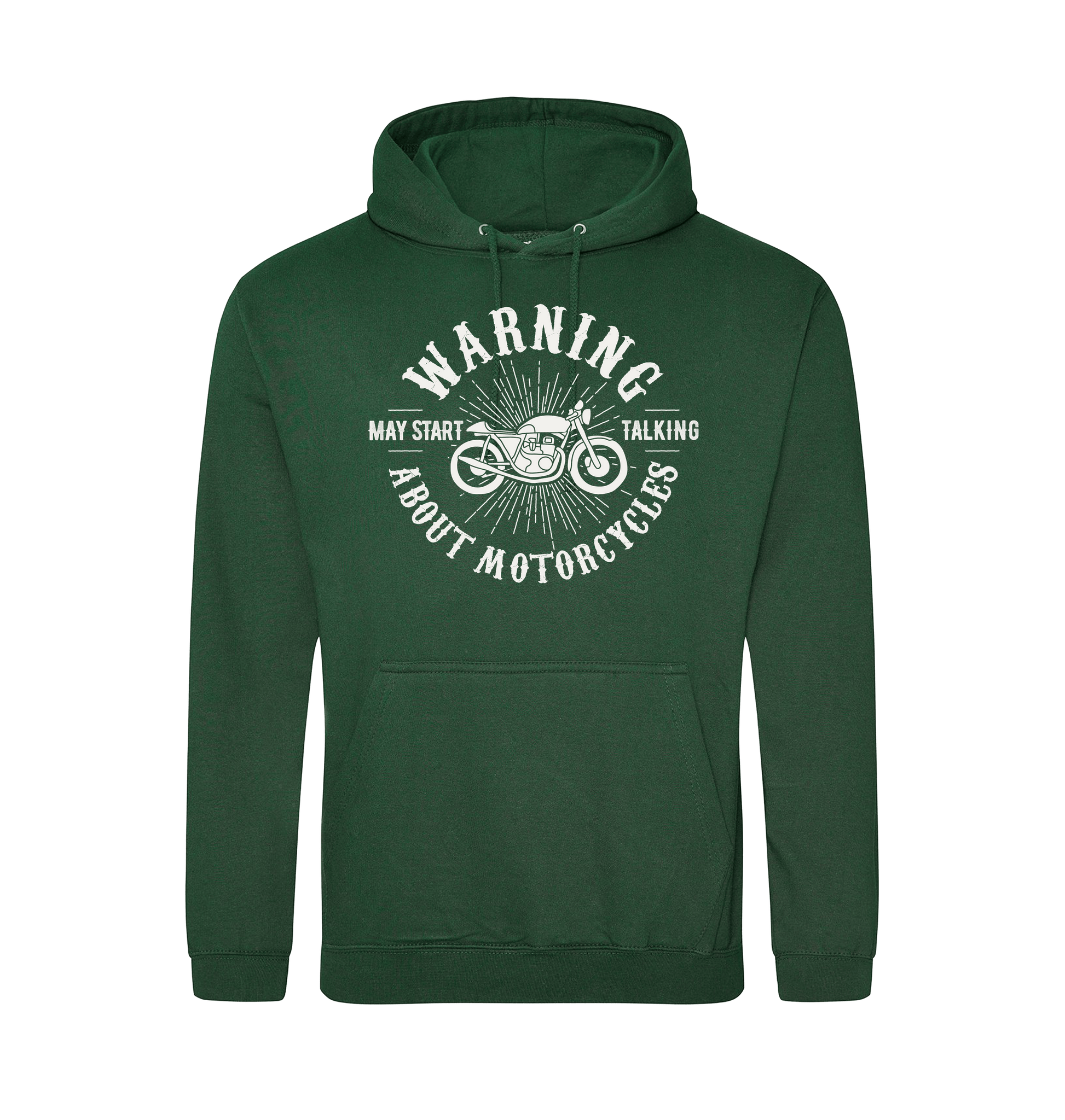 Bottle Green Printed Hoody Front