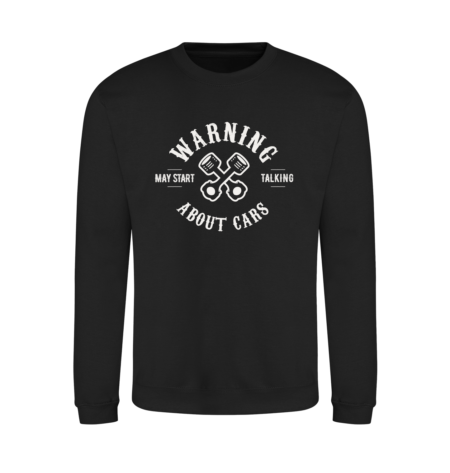 Jet Black Printed Sweater Front