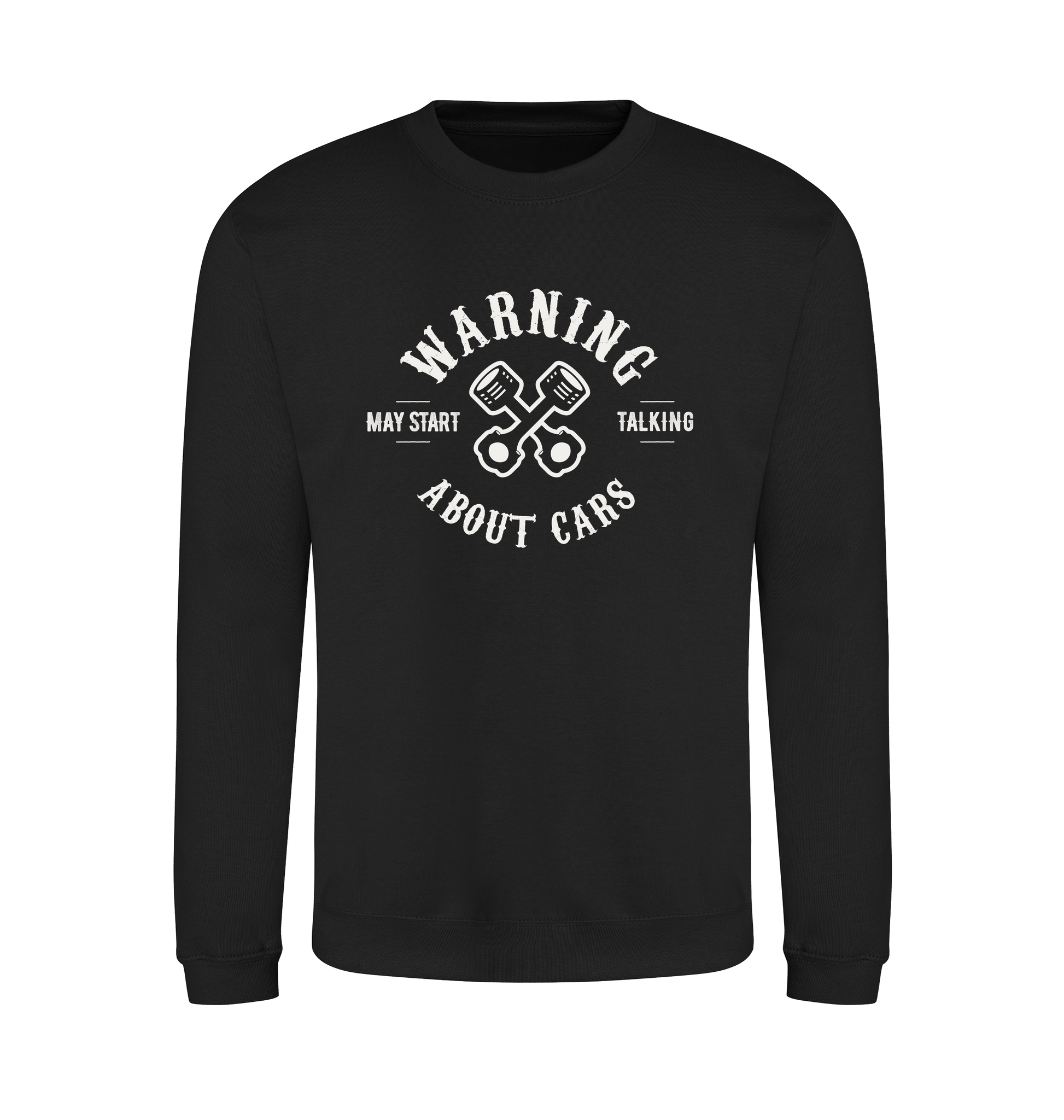 Jet Black Printed Sweater Front