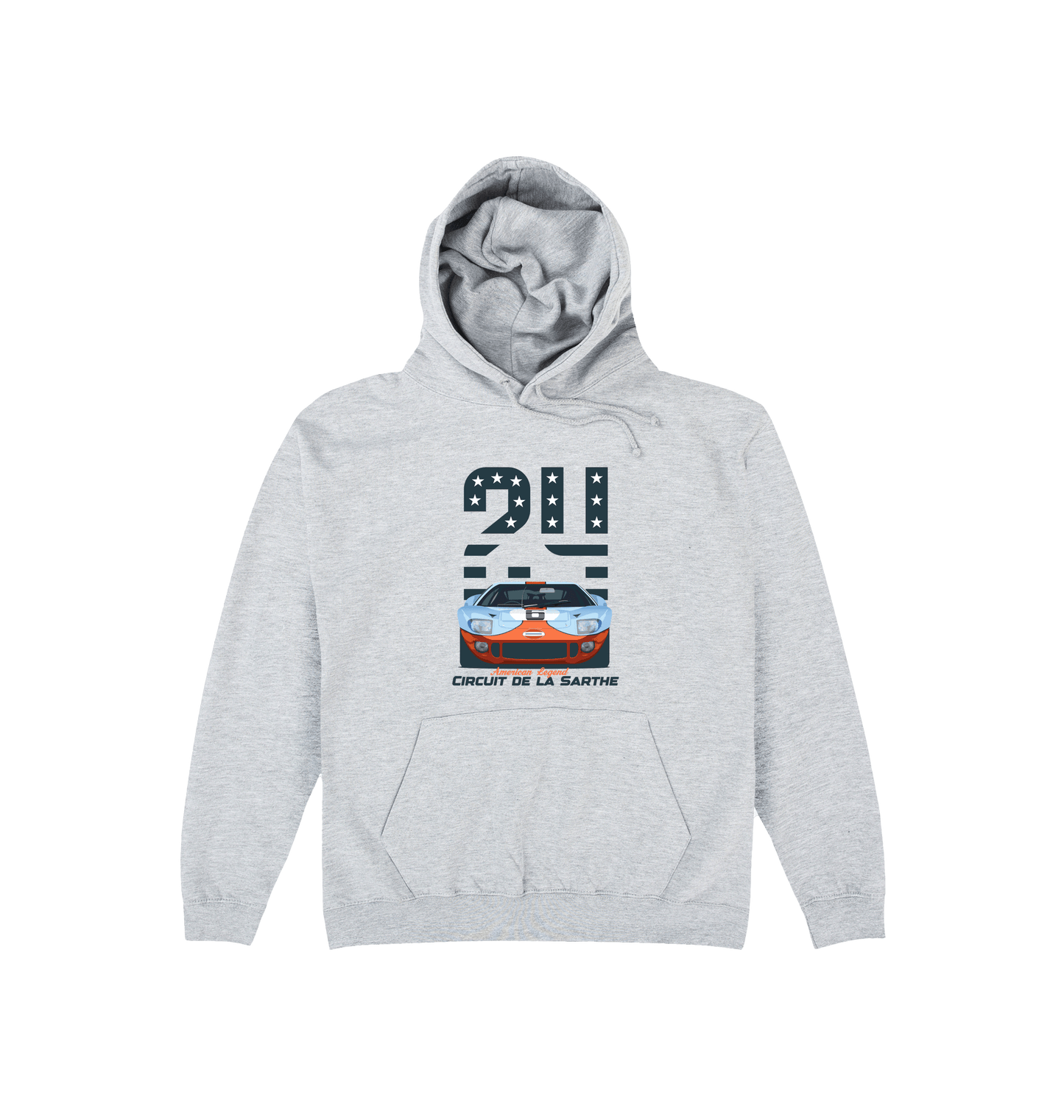 Heather Grey Printed Hoody Front