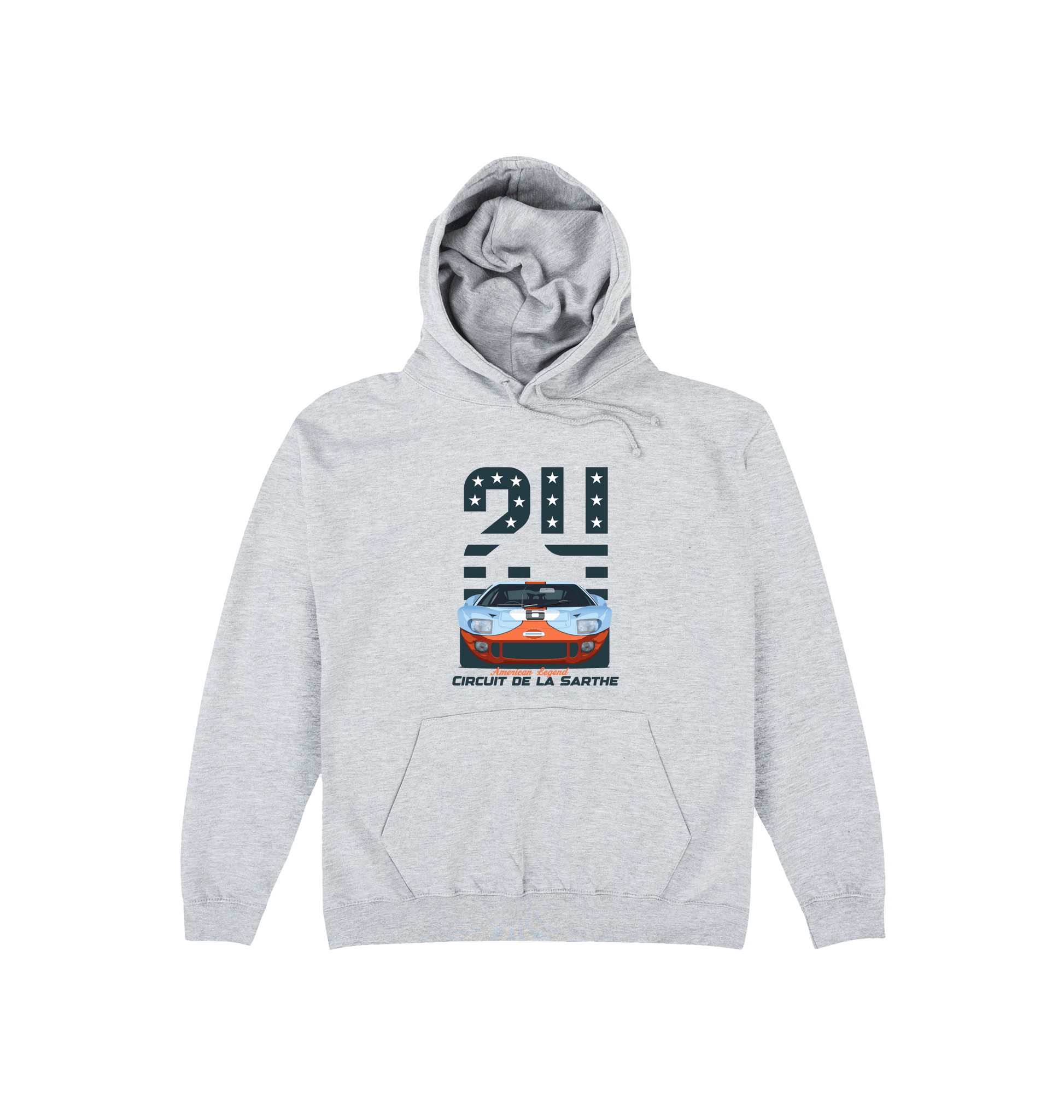 Heather Grey Printed Hoody Front
