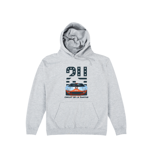 Heather Grey Printed Hoody Front