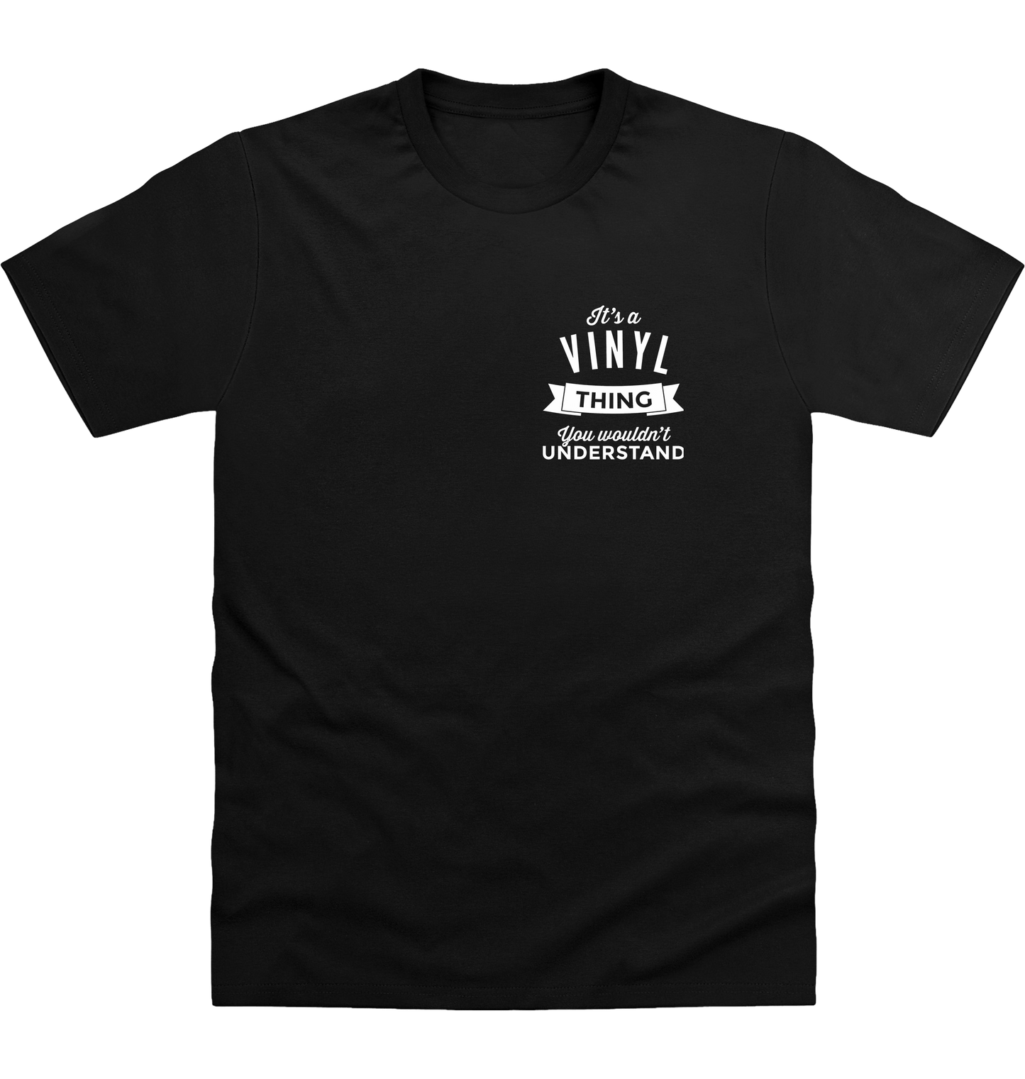 Deep Black Printed T-shirt Front