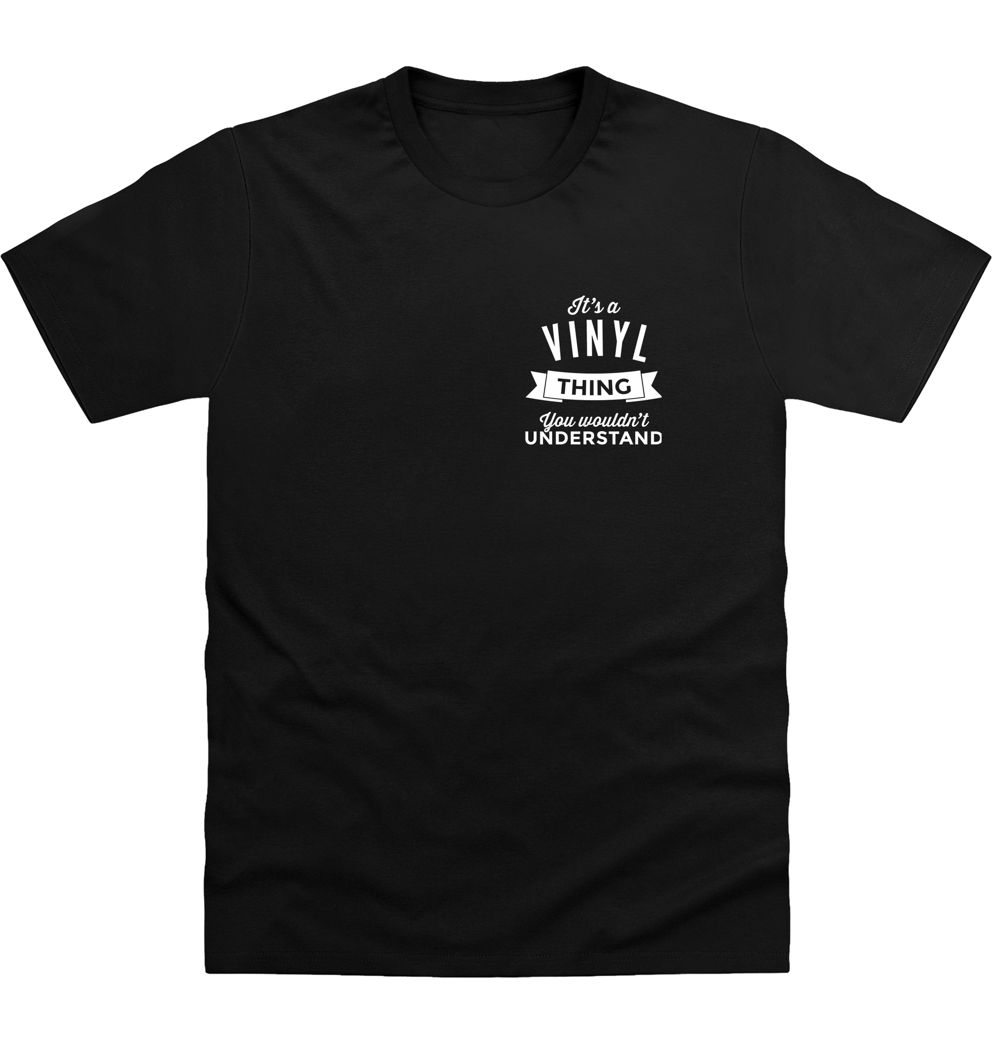 Deep Black Printed T-shirt Front
