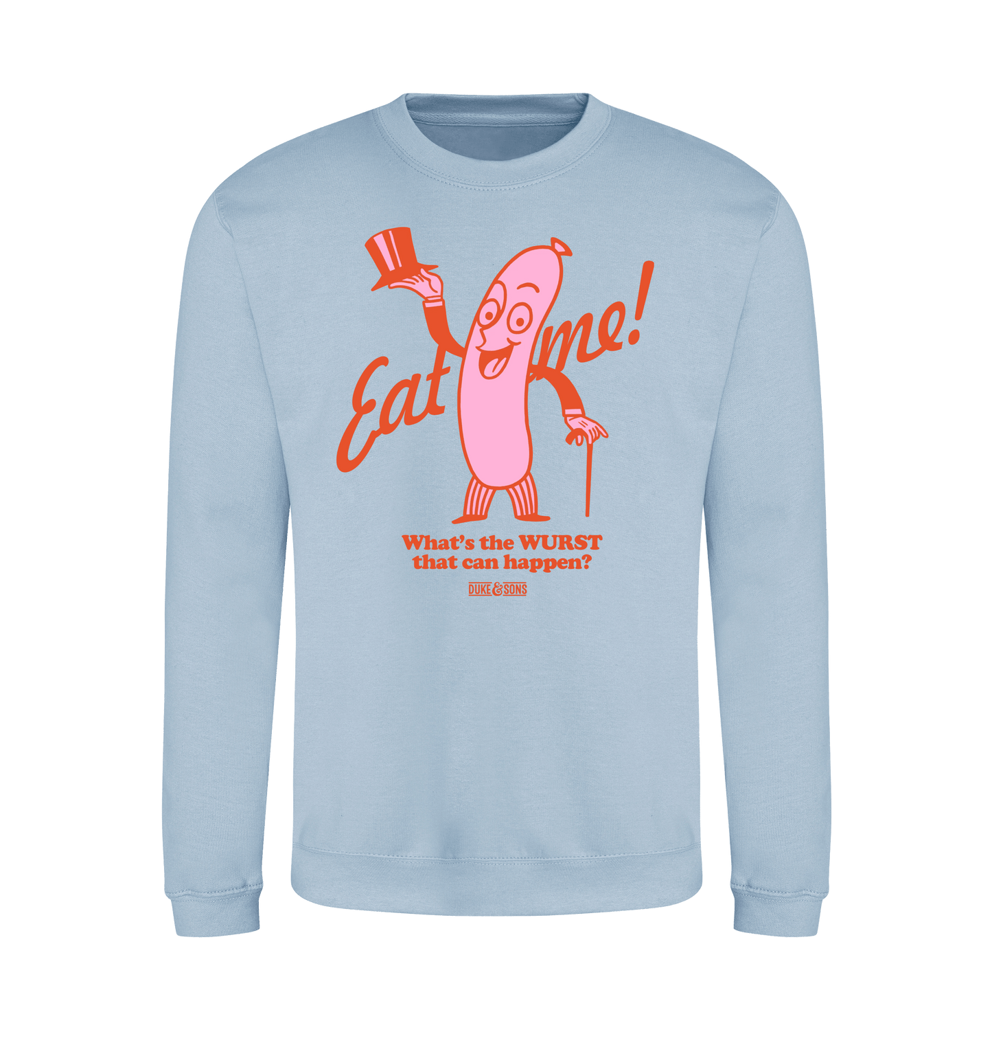 Sky Blue Printed Sweater Front