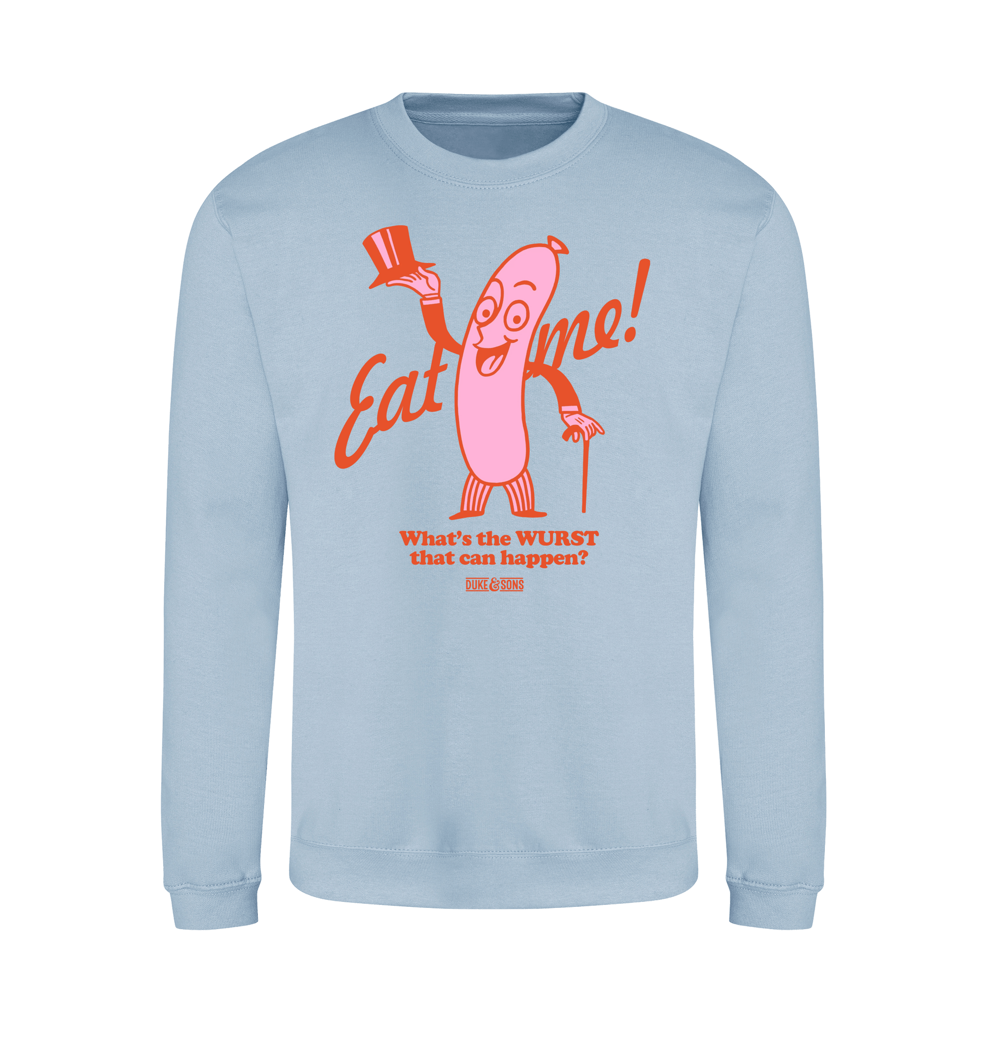 Sky Blue Printed Sweater Front