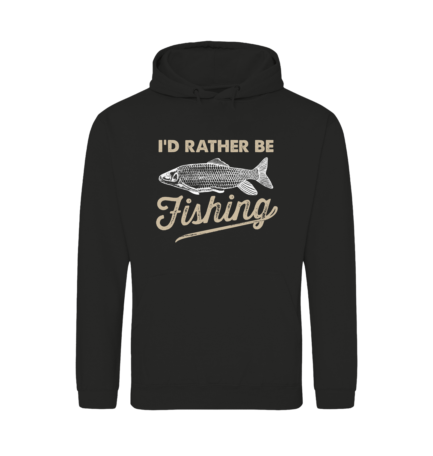 Jet Black Printed Hoody Front