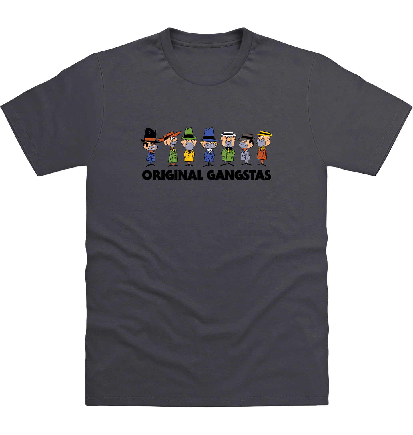 Solid Charcoal Printed T-shirt Front