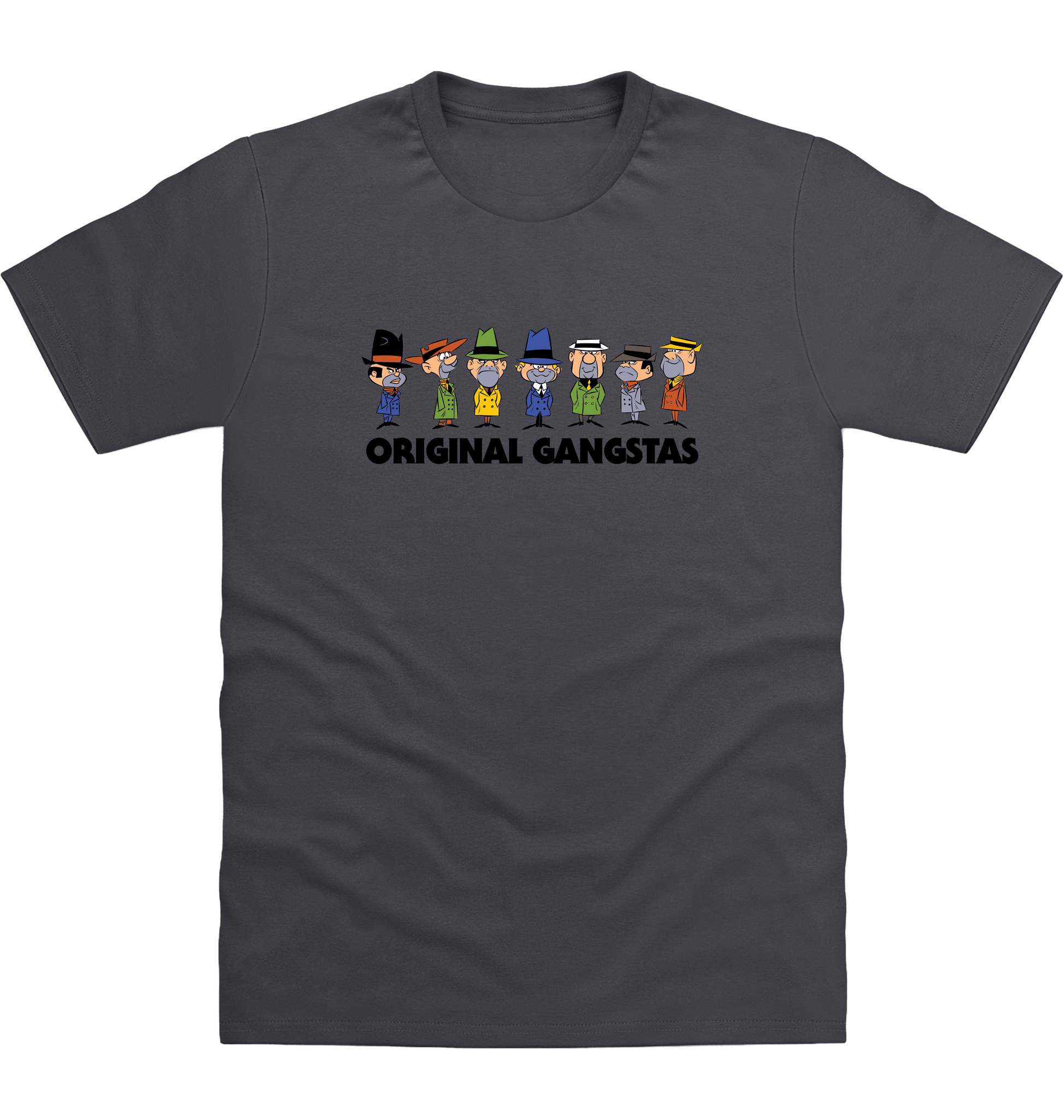 Solid Charcoal Printed T-shirt Front