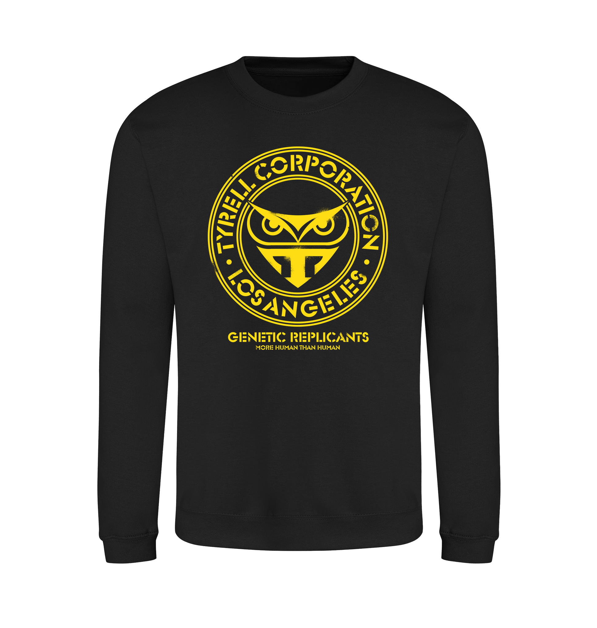 Jet Black Printed Sweater Front