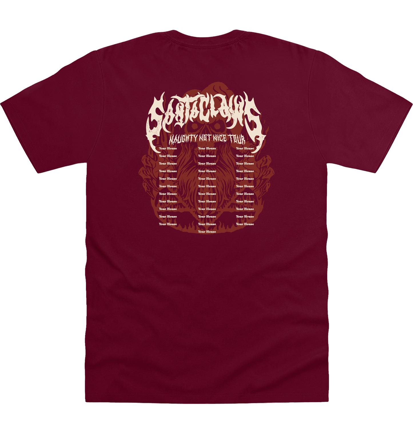 Burgundy Printed T-shirt Back