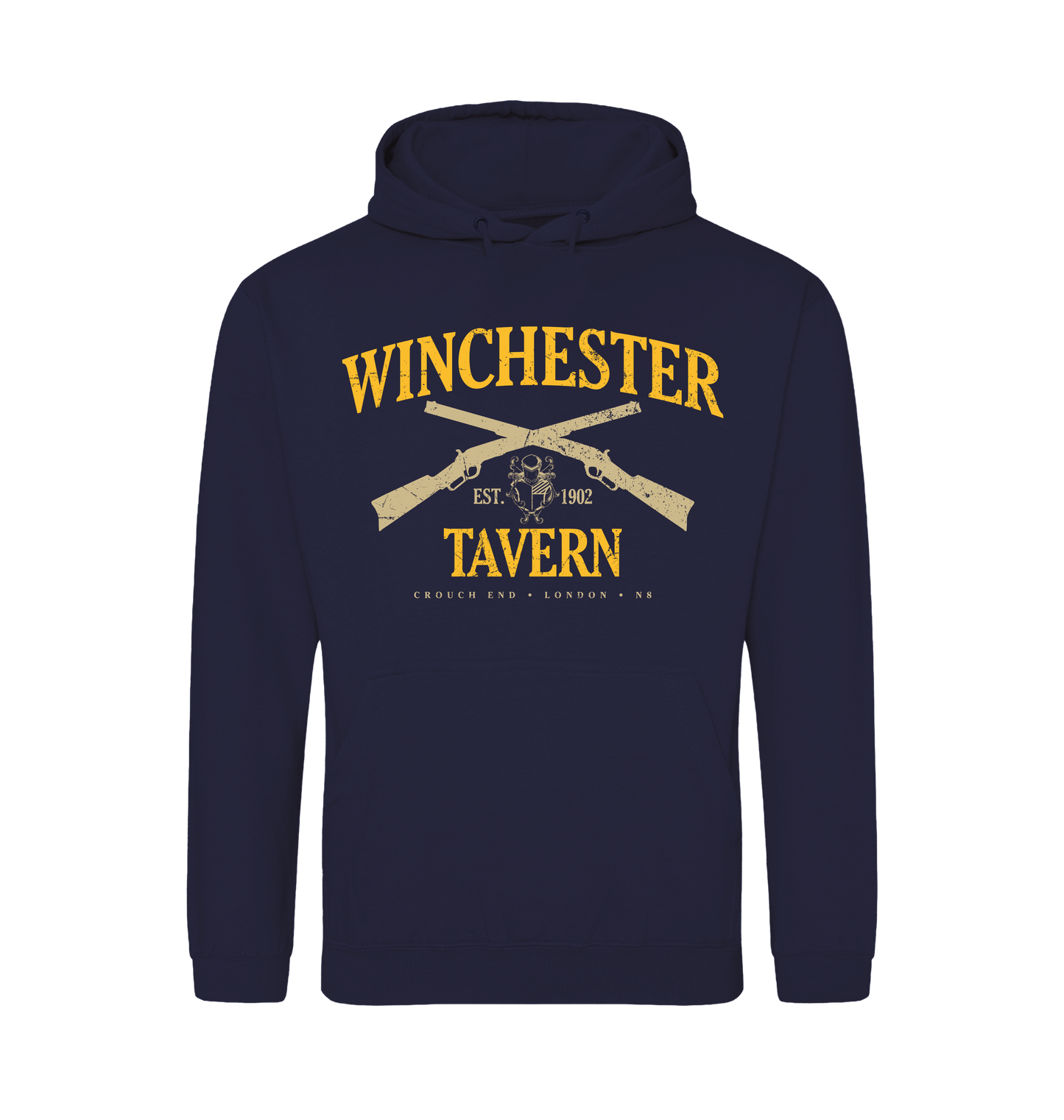 Oxford Navy Printed Hoody Front