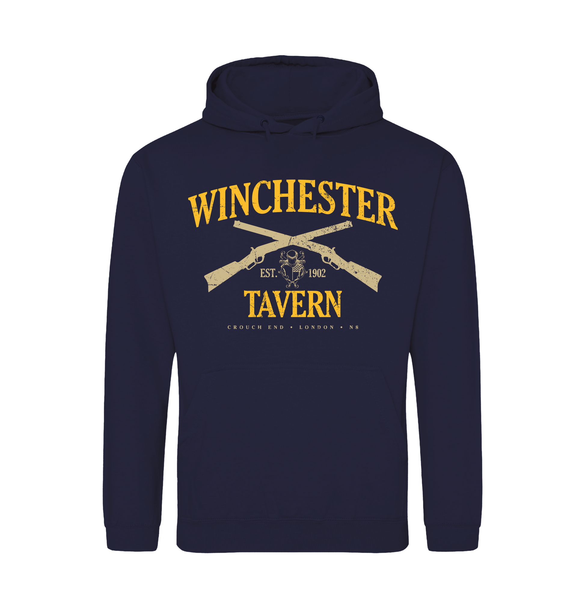 Oxford Navy Printed Hoody Front
