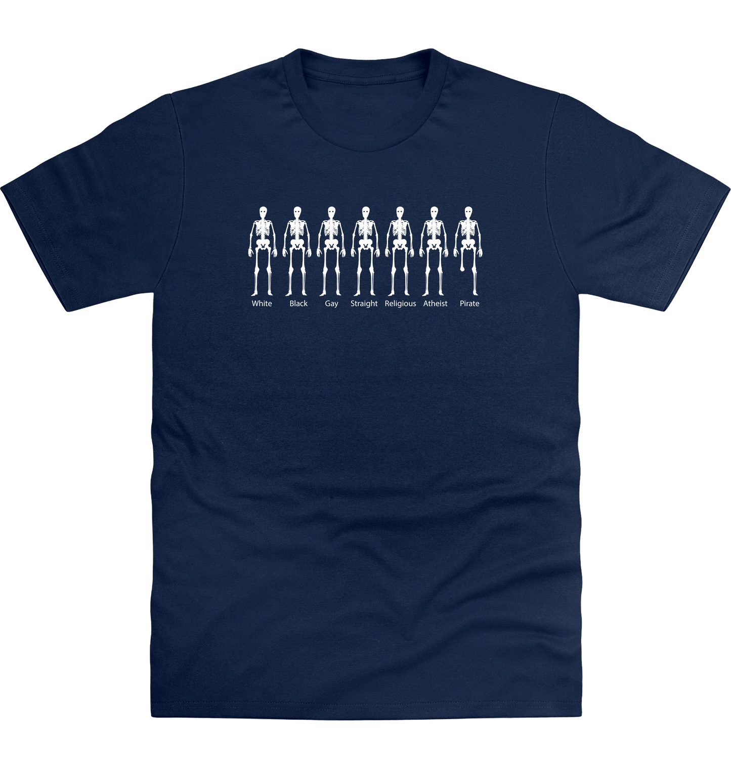 New French Navy Printed T-shirt Front