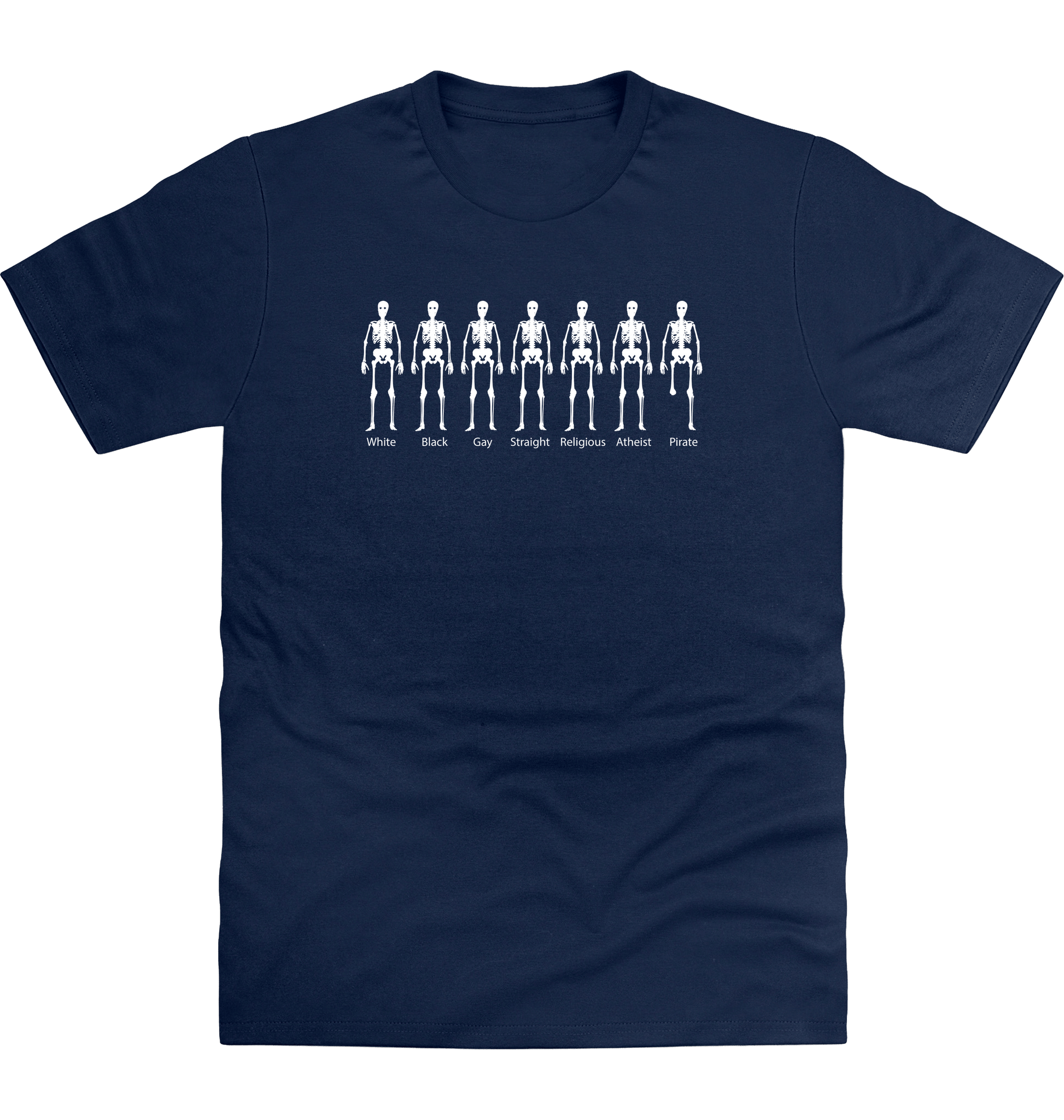 New French Navy Printed T-shirt Front