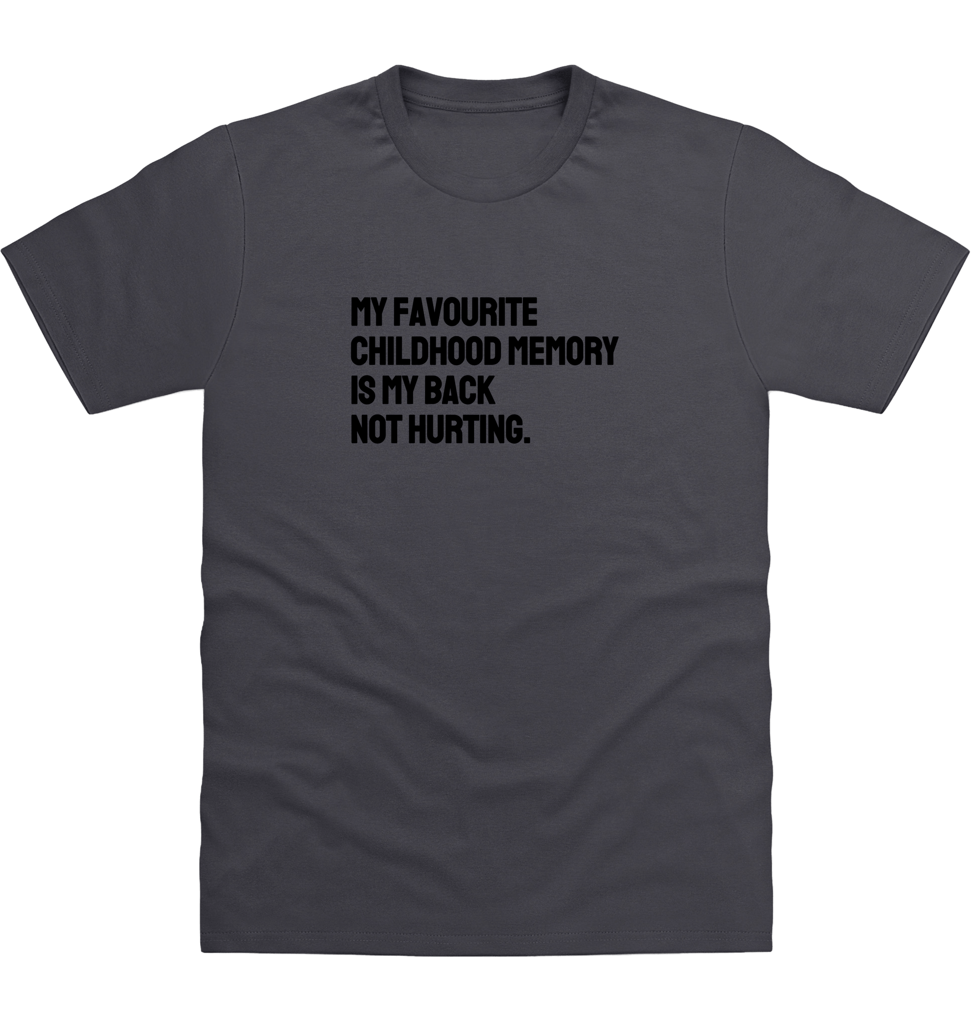 Solid Charcoal Printed T-shirt Front