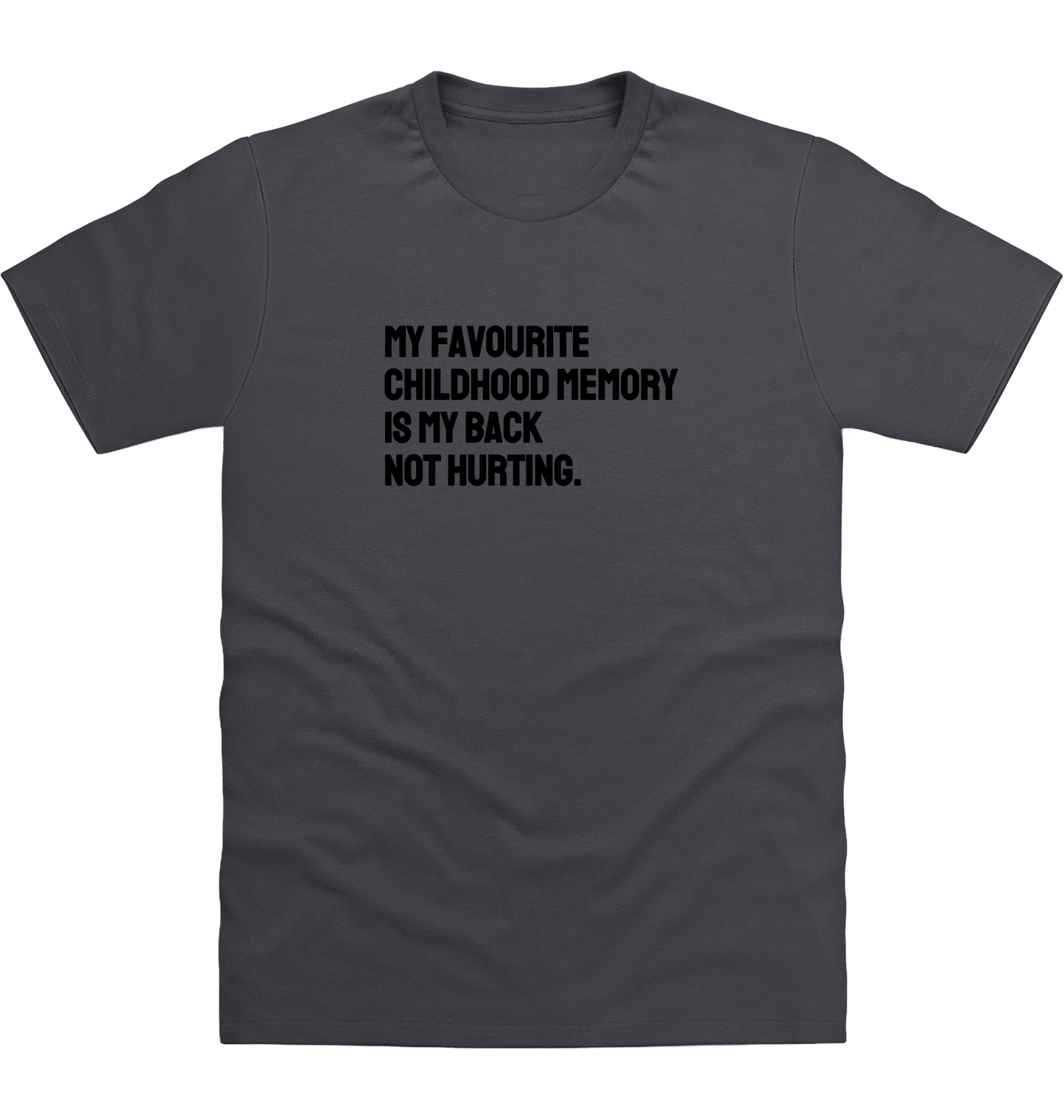 Solid Charcoal Printed T-shirt Front