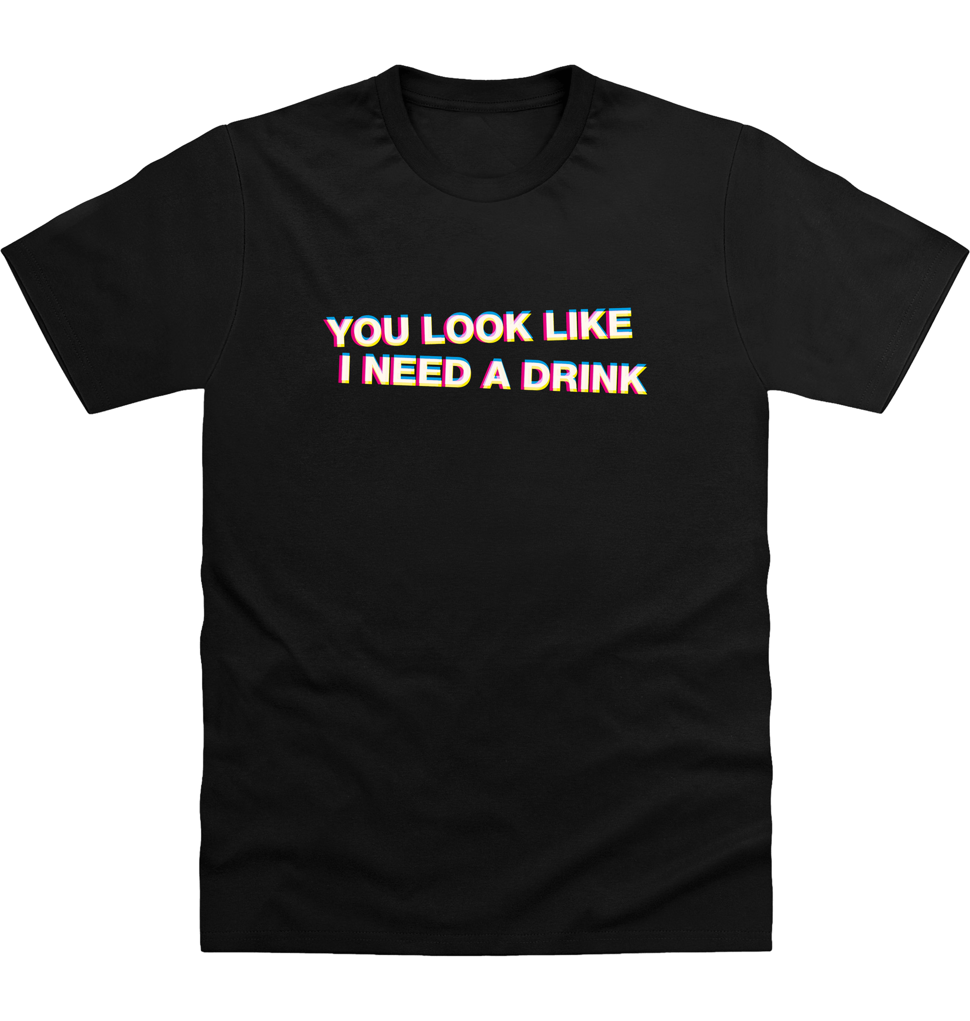 Deep Black Printed T-shirt Front