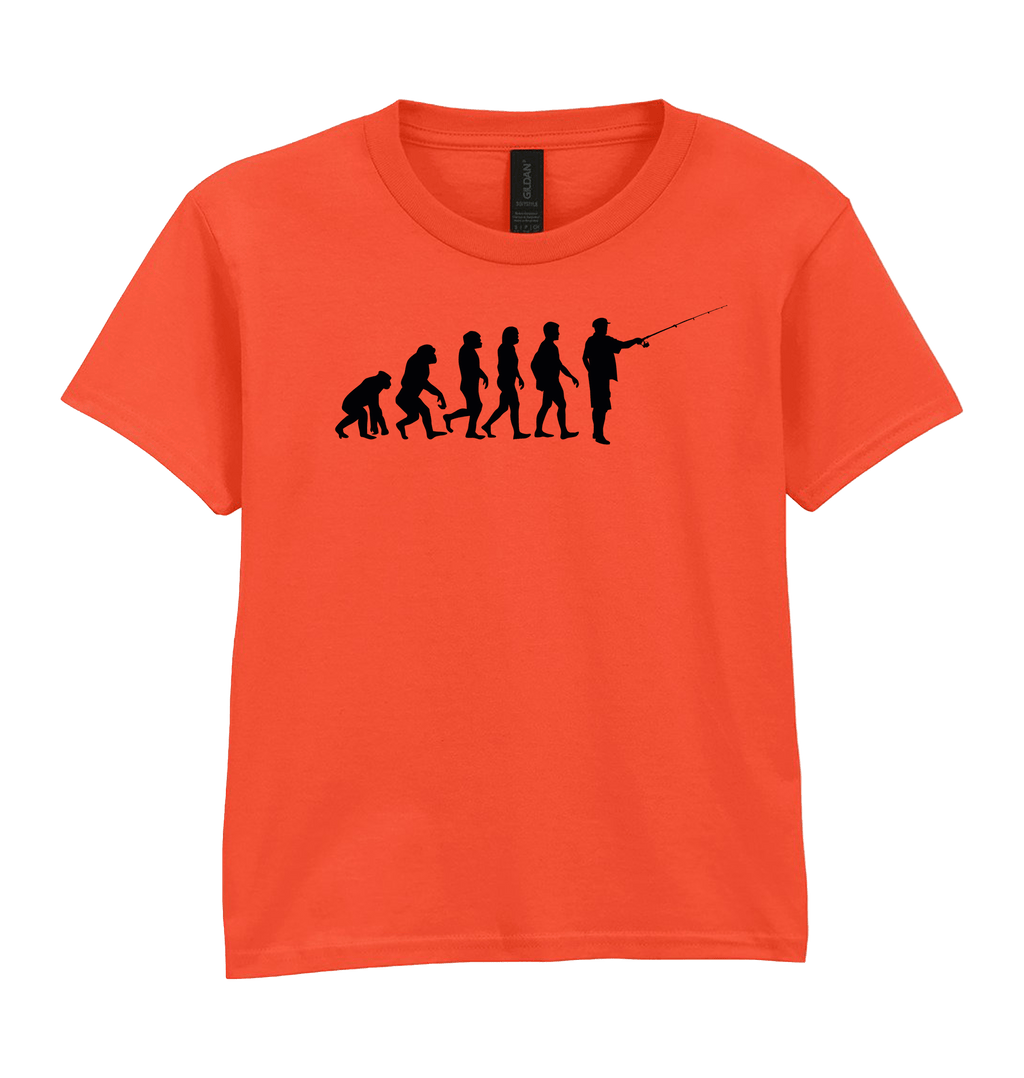 Orange Printed Kids T-Shirt Front