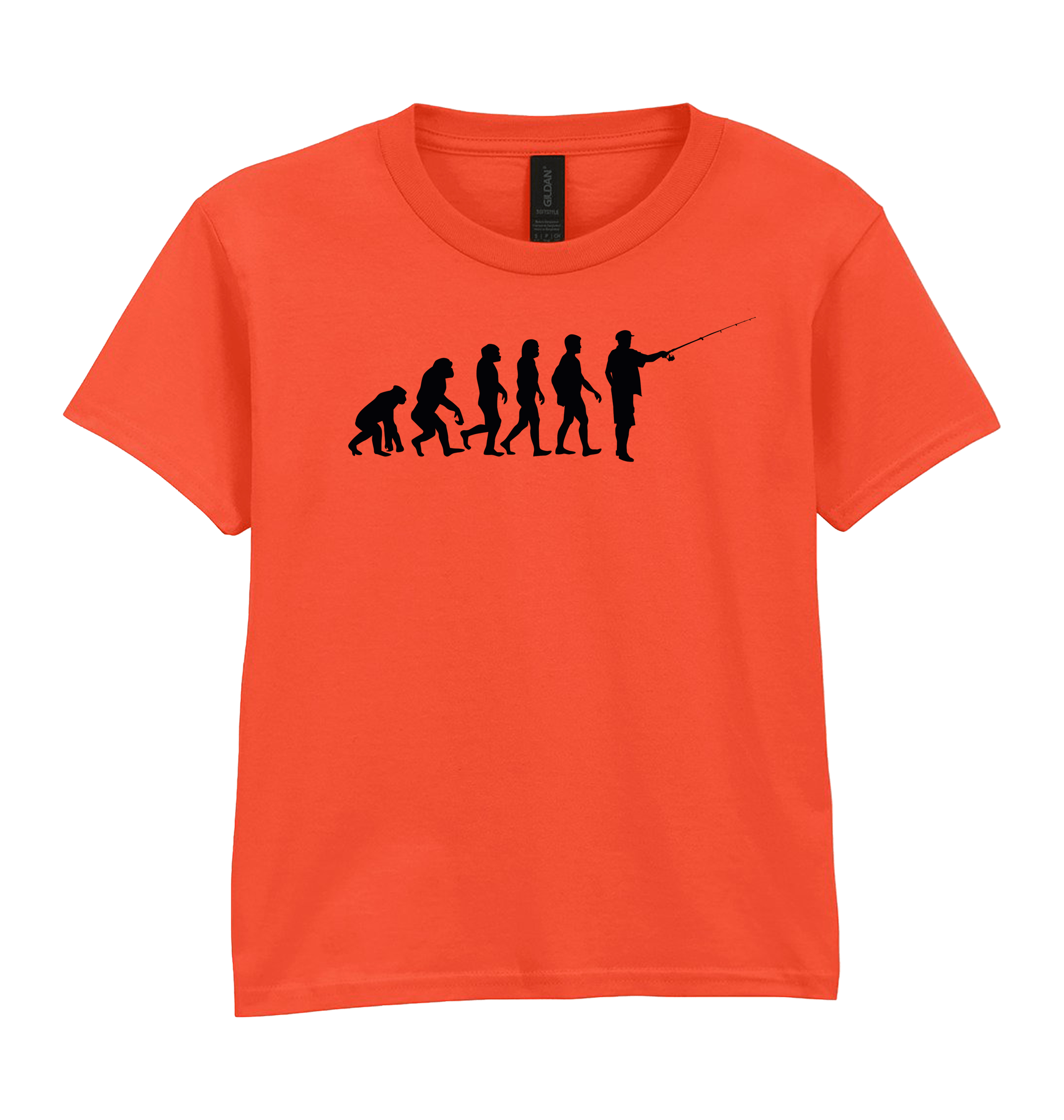 Orange Printed Kids T-Shirt Front