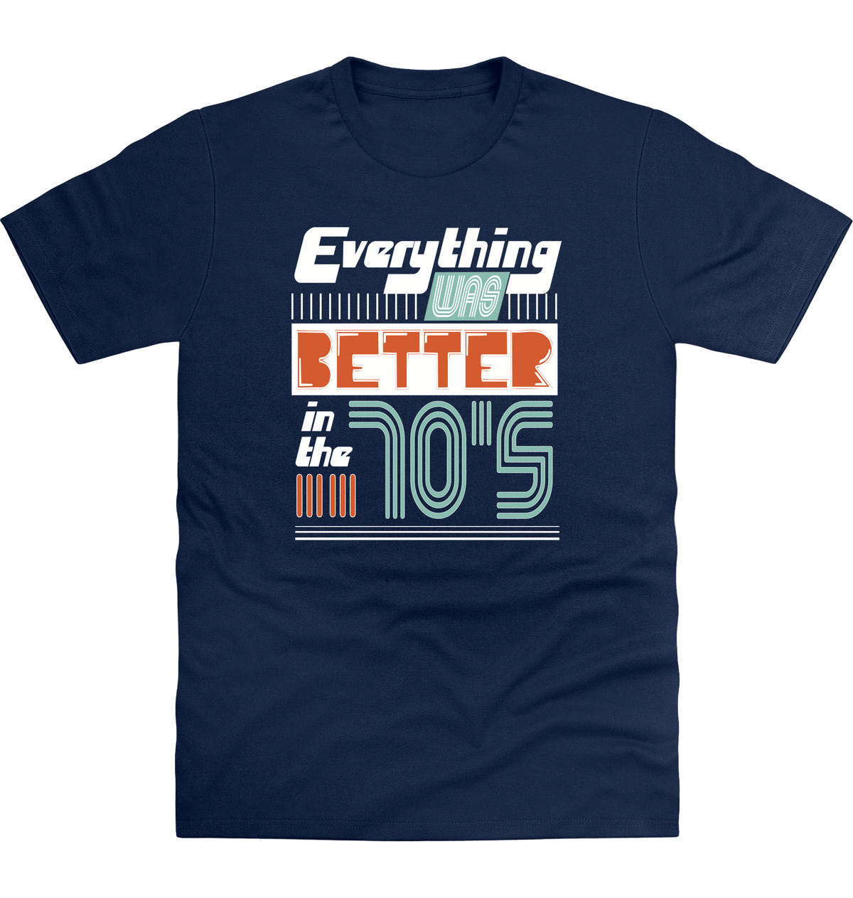 New French Navy Printed T-shirt Front