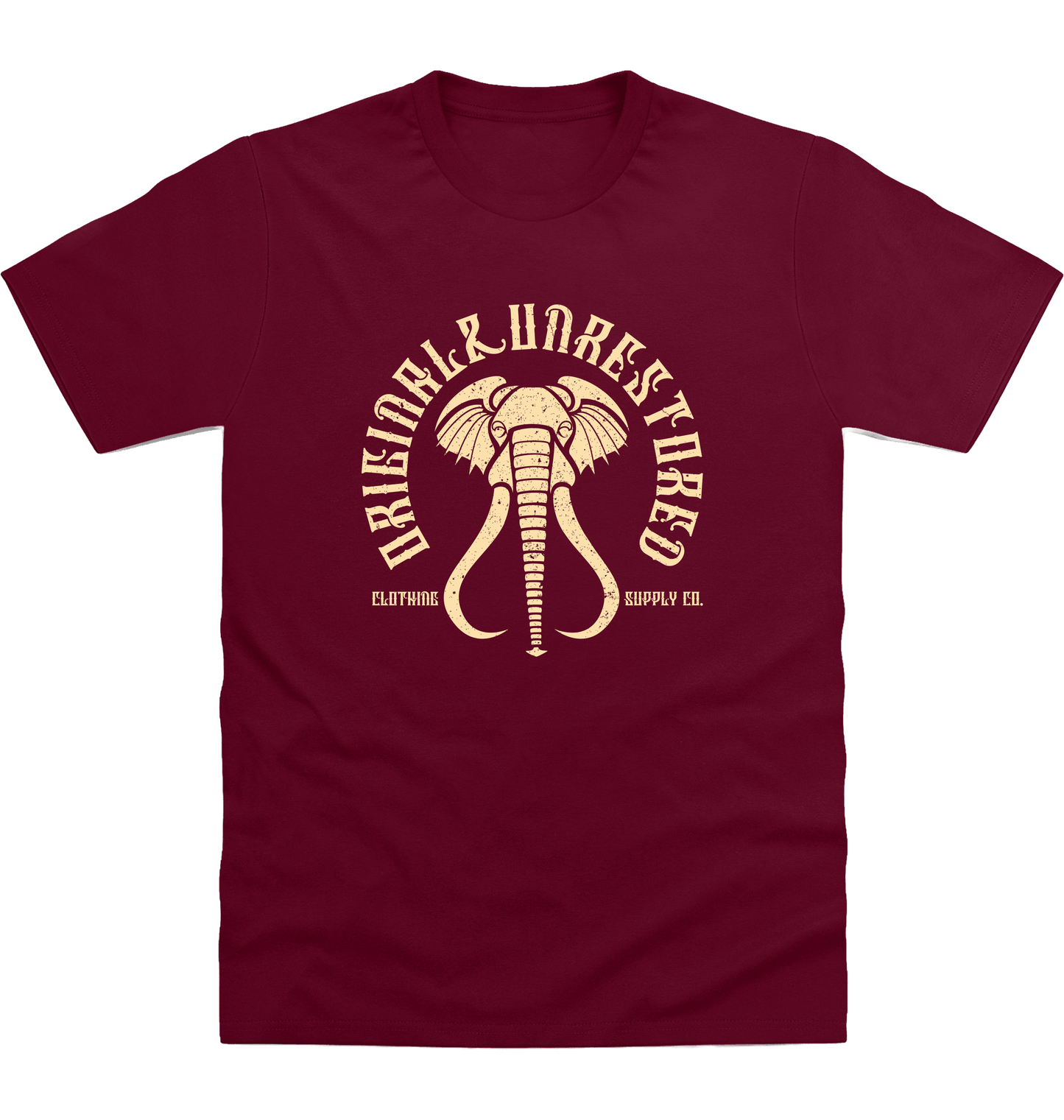Burgundy Printed T-shirt Front