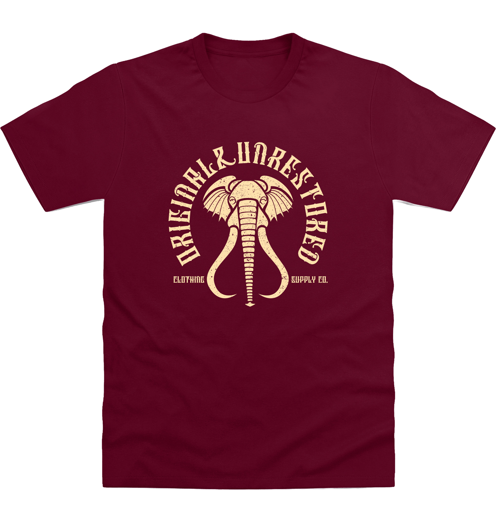 Burgundy Printed T-shirt Front