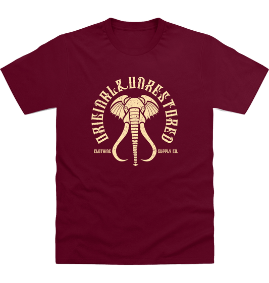Burgundy Printed T-shirt Front
