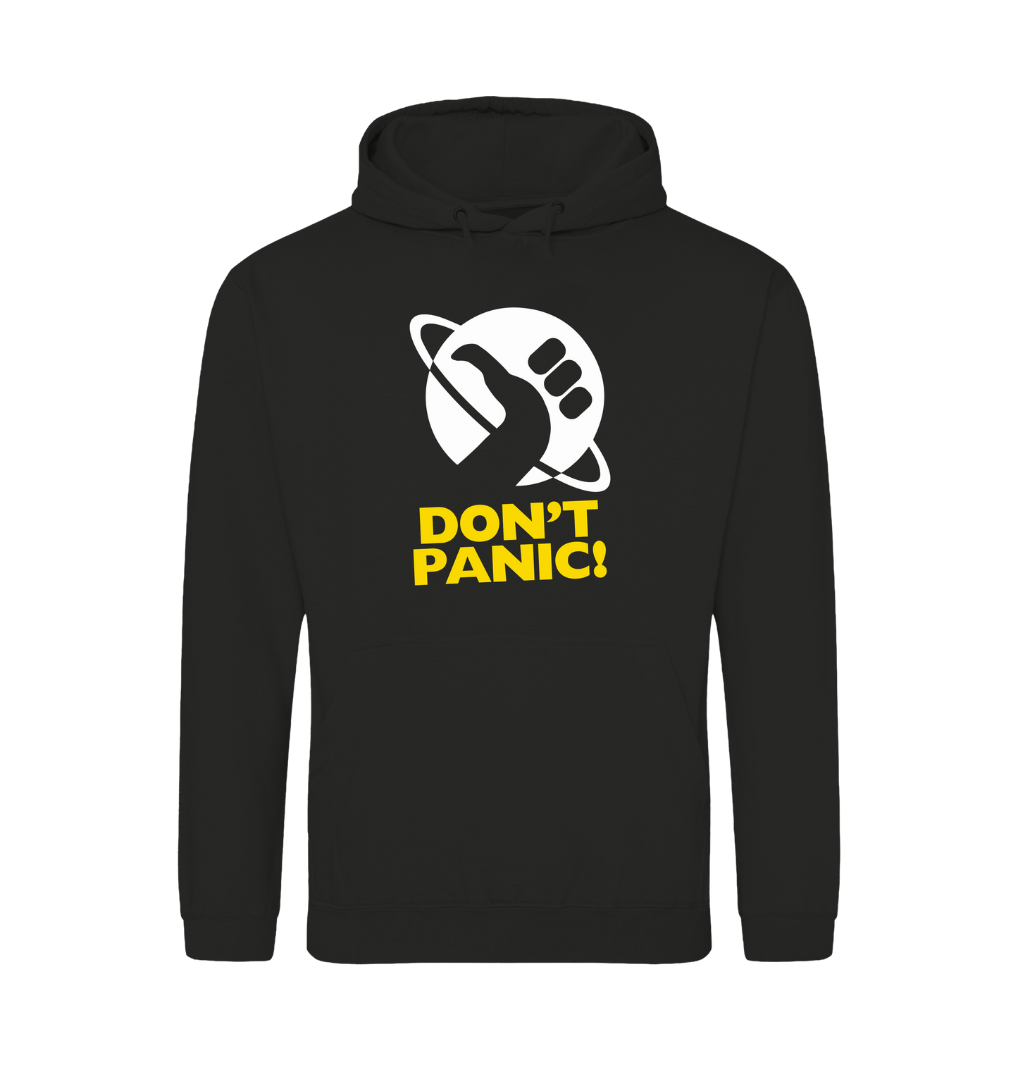 Jet Black Printed Hoody Front