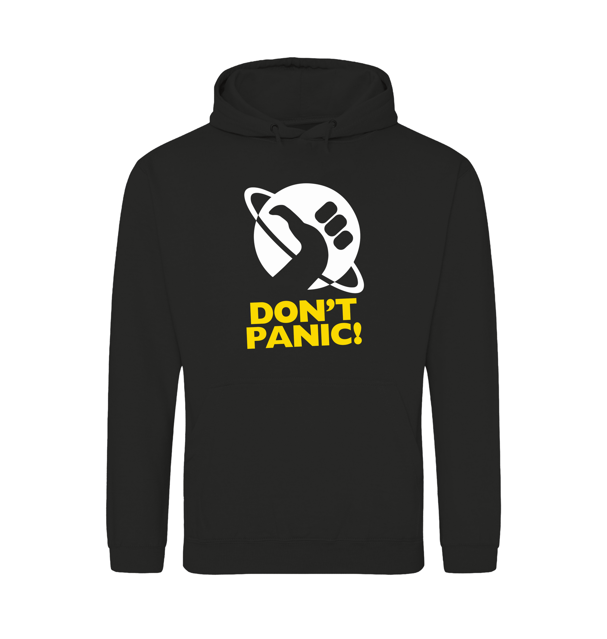 Jet Black Printed Hoody Front