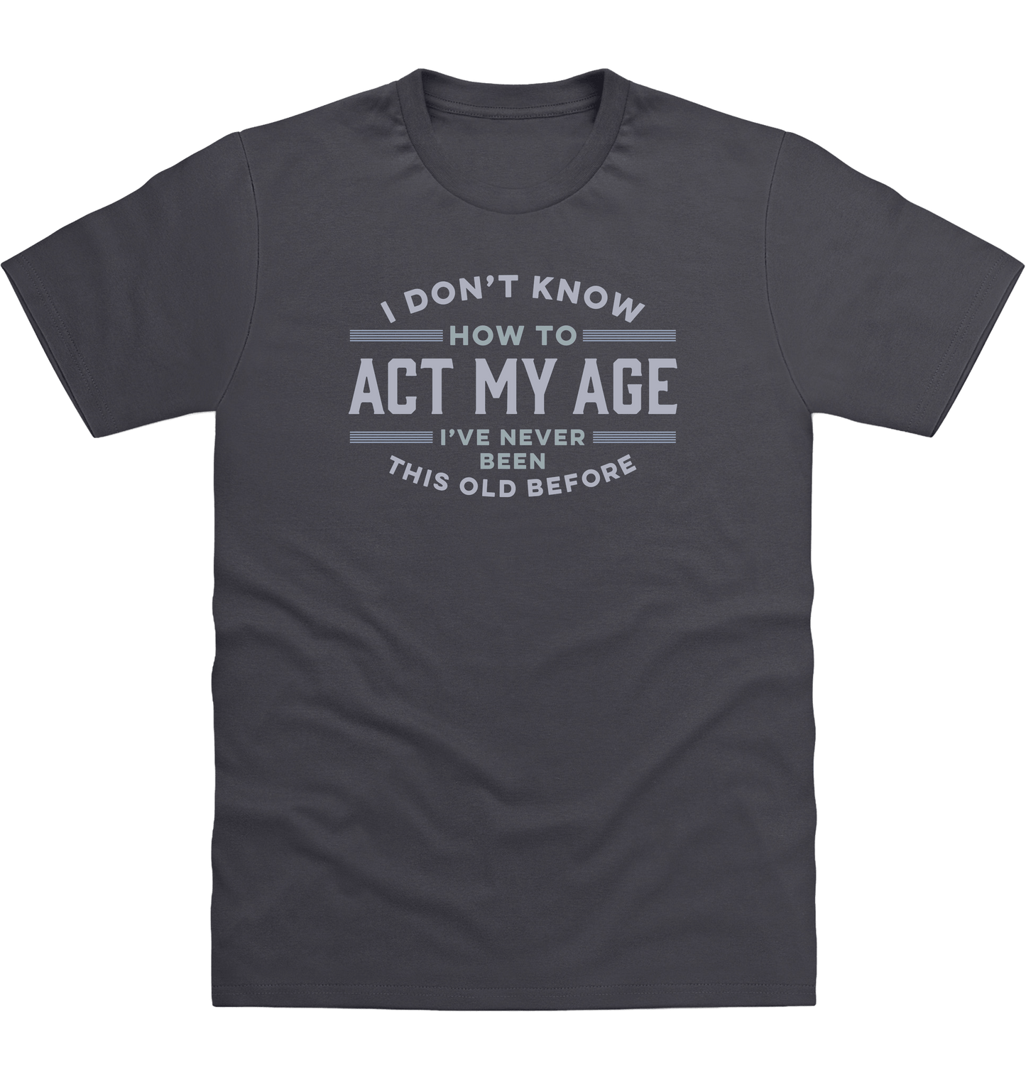 Solid Charcoal Printed T-shirt Front