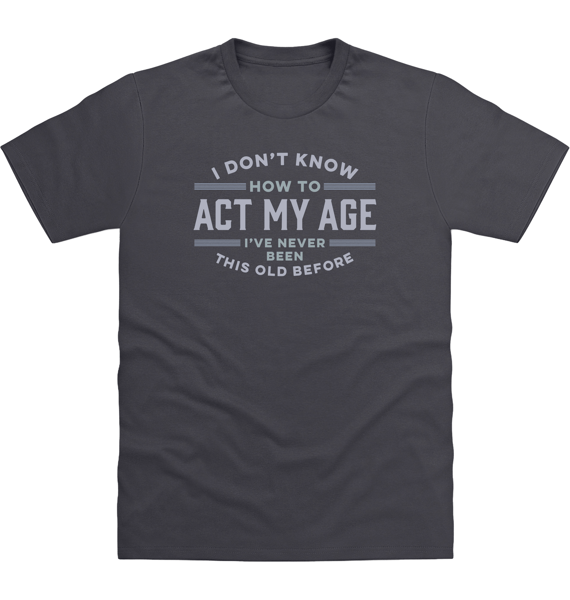 Solid Charcoal Printed T-shirt Front