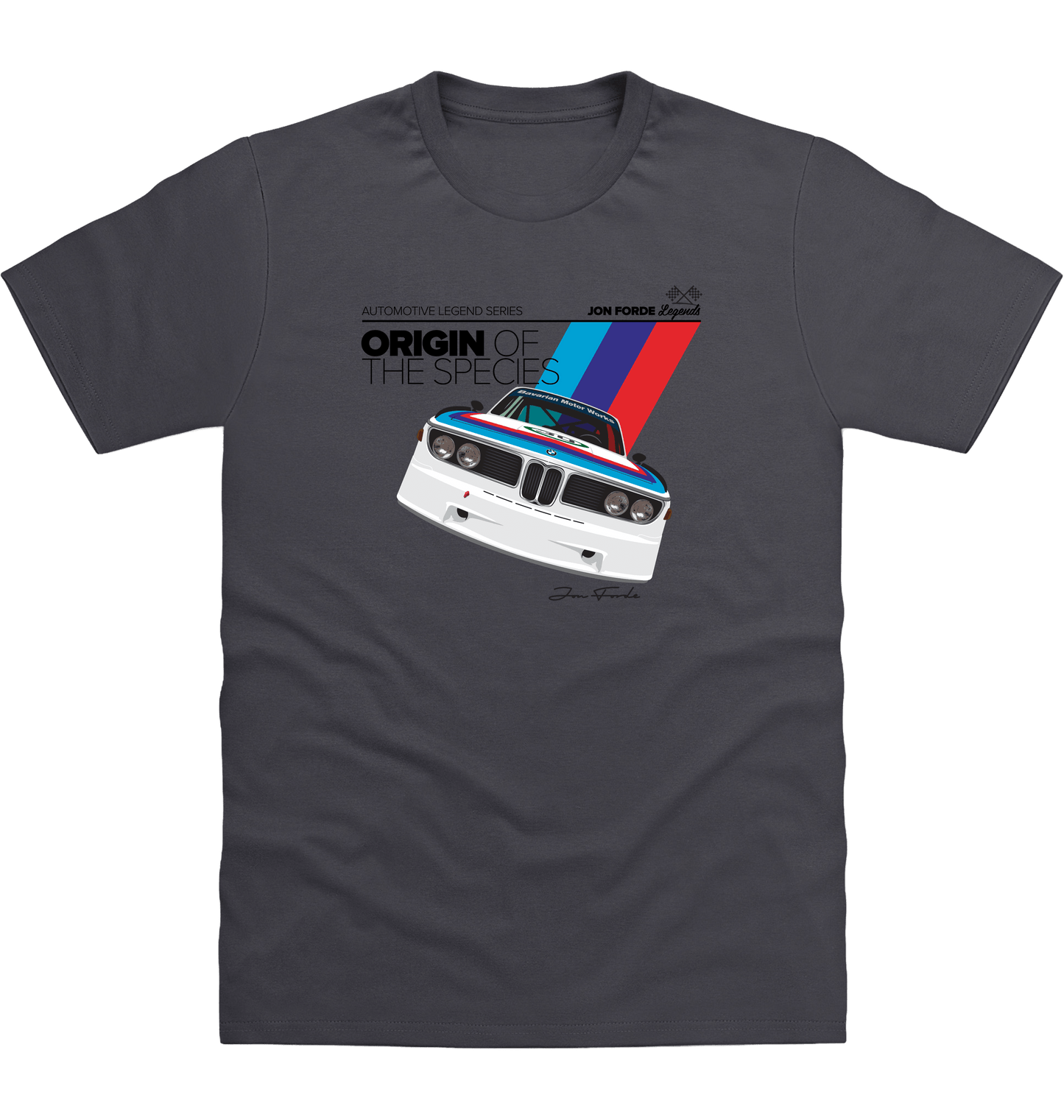 Solid Charcoal Printed T-shirt Front