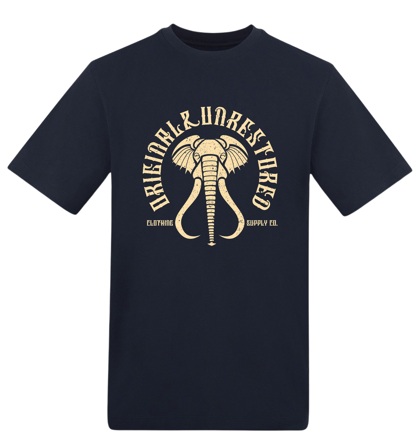 New French Navy Printed T-shirt Front