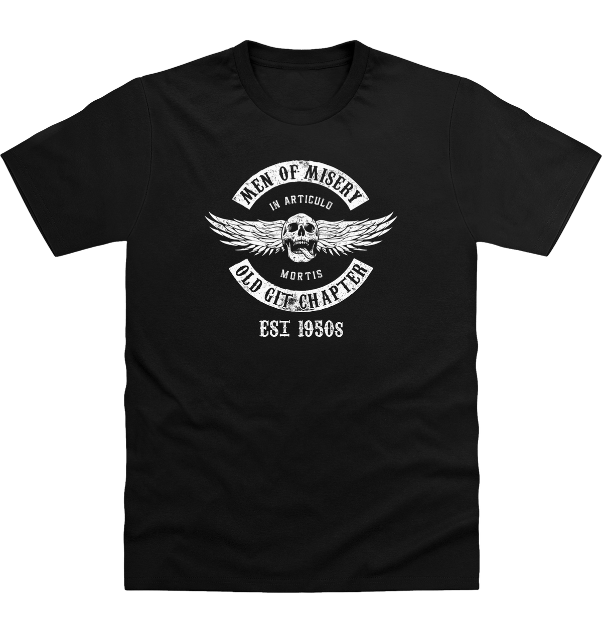 Deep Black Printed T-shirt Front