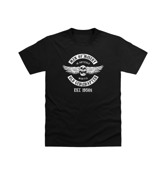 Deep Black Printed T-shirt Front