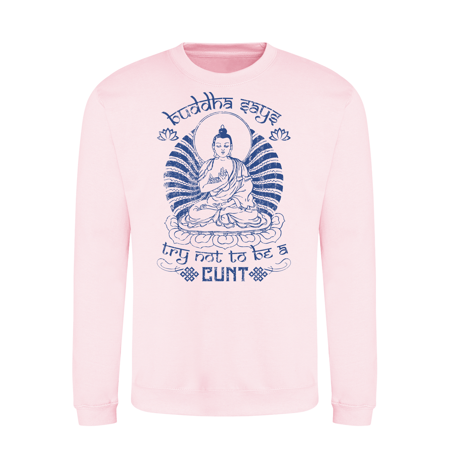 Baby Pink Printed Sweater Front