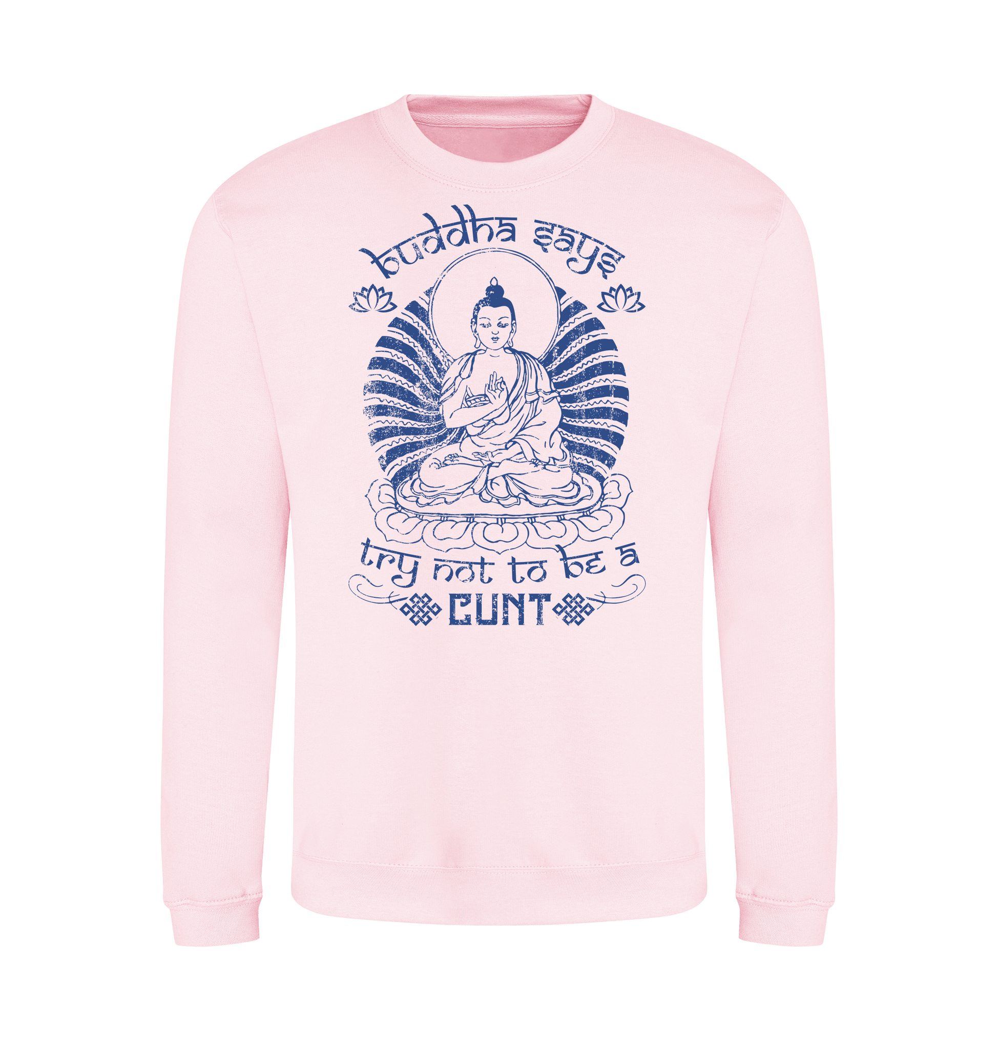 Baby Pink Printed Sweater Front