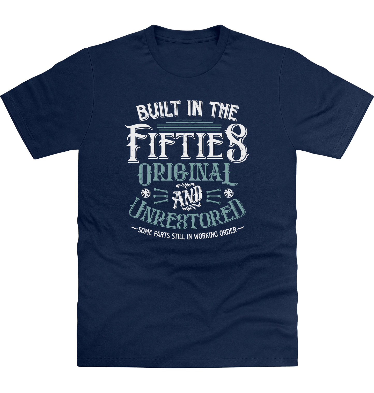 New French Navy Printed T-shirt Front