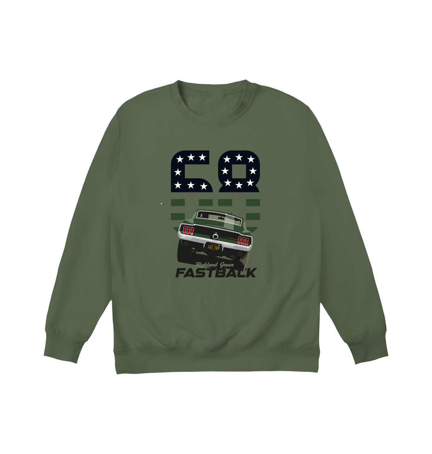 Earthy Green Printed Sweater Front