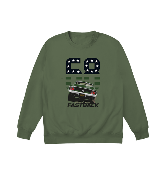 Earthy Green Printed Sweater Front